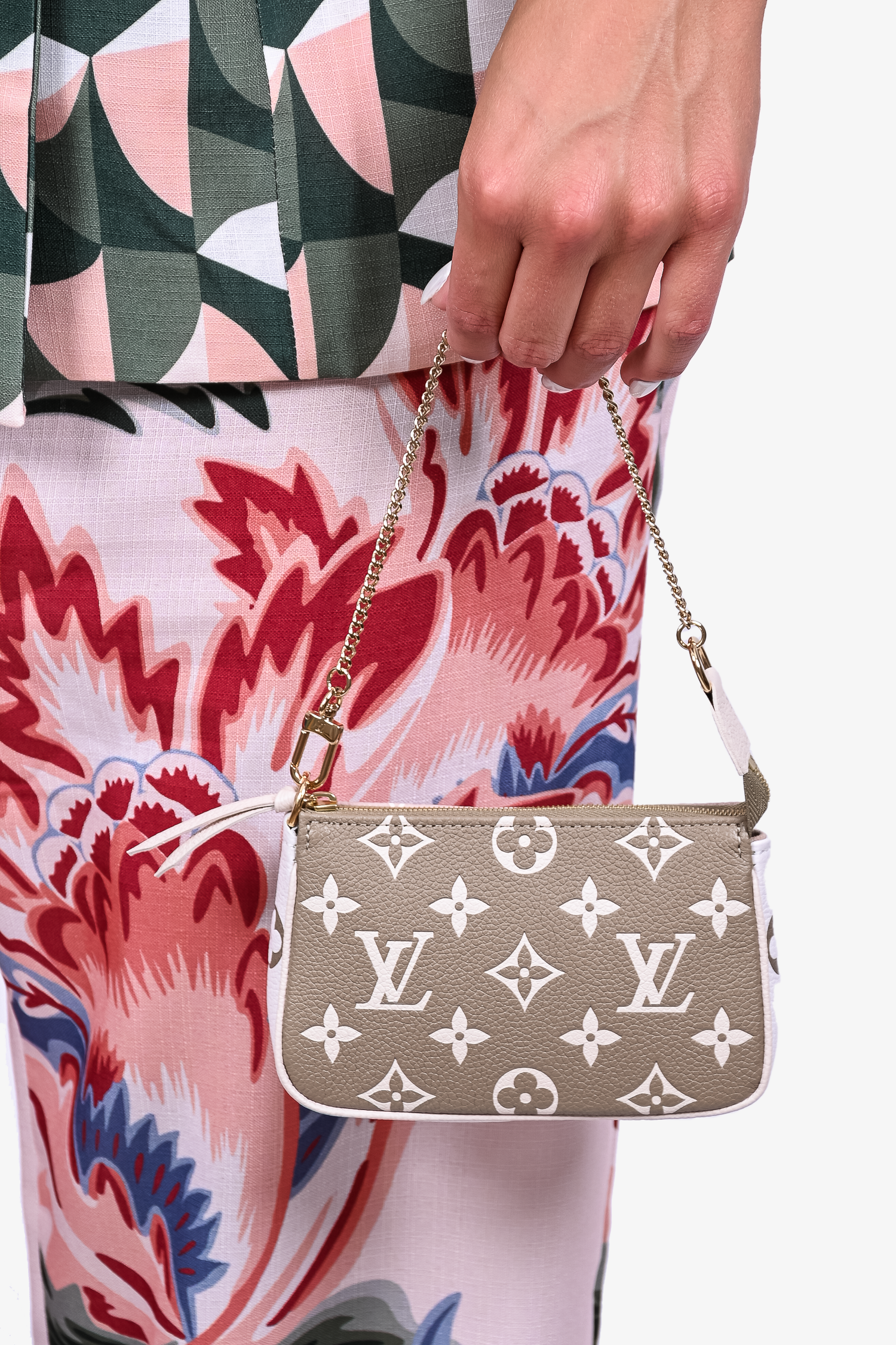Louis Vuitton Taupe/Cream Monogram Leather Mini Pochette Accessoires