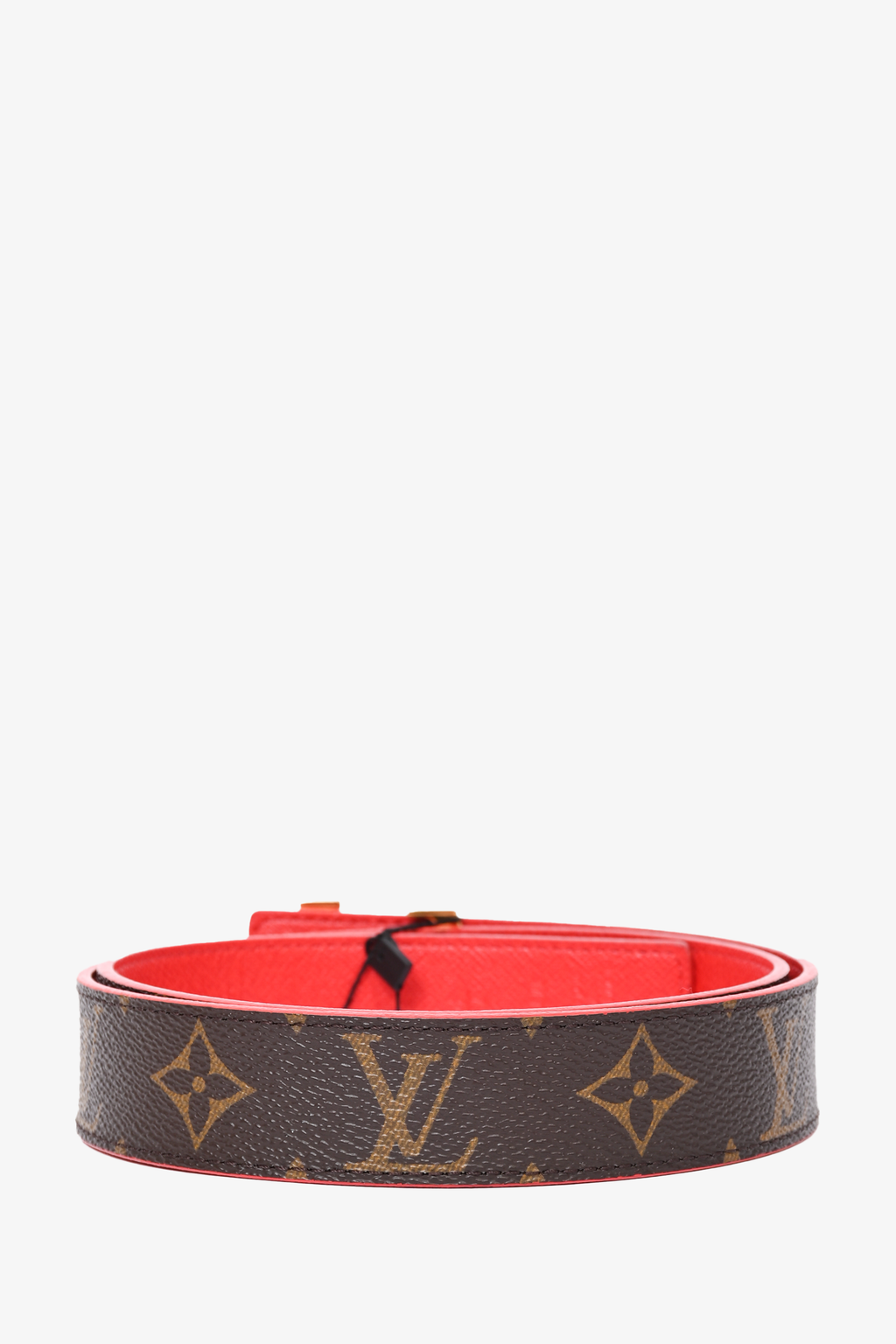 Louis Vuitton Monogram/Red Leather Reversible Belt Size 75