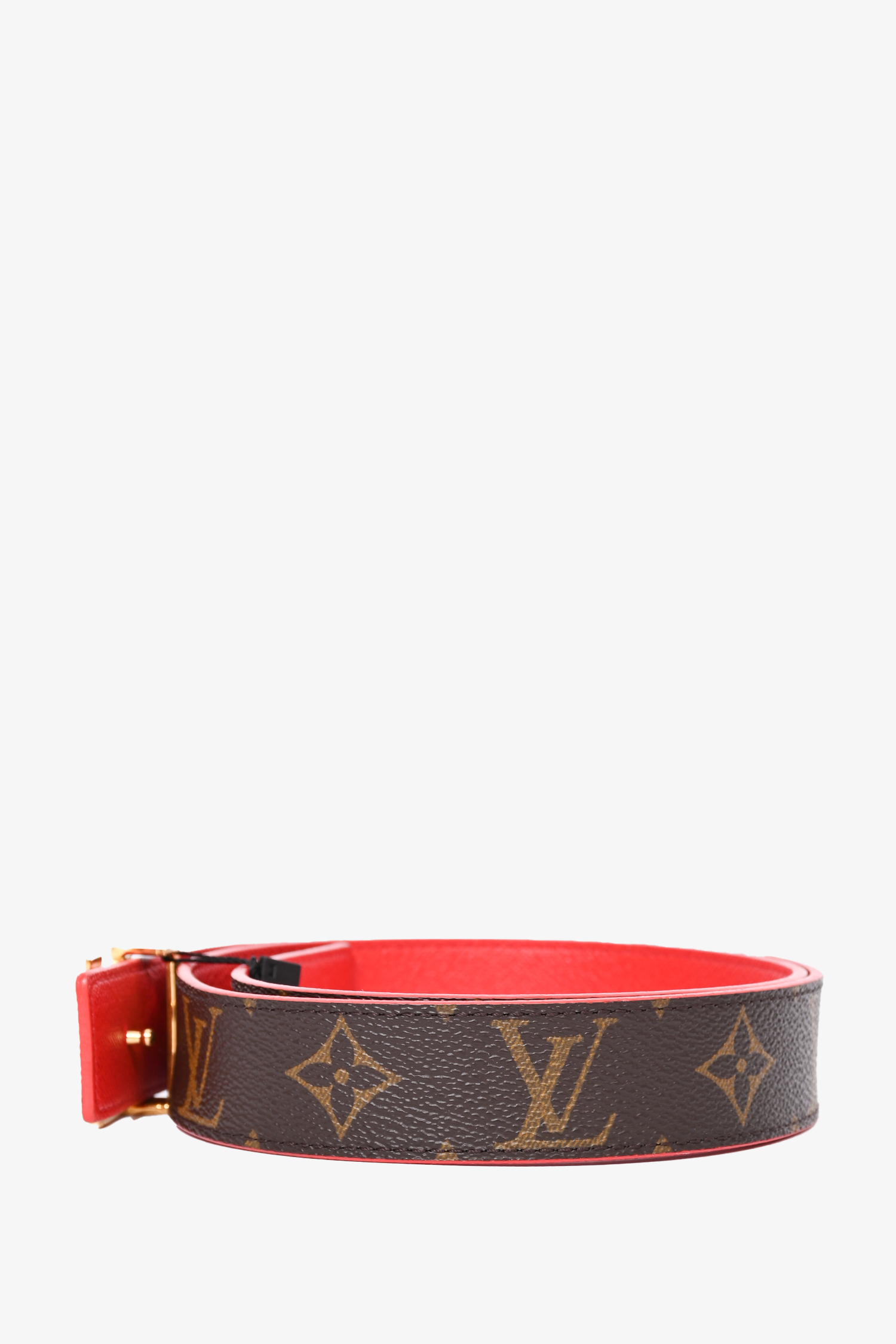 Louis Vuitton Monogram/Red Leather Reversible Belt Size 75