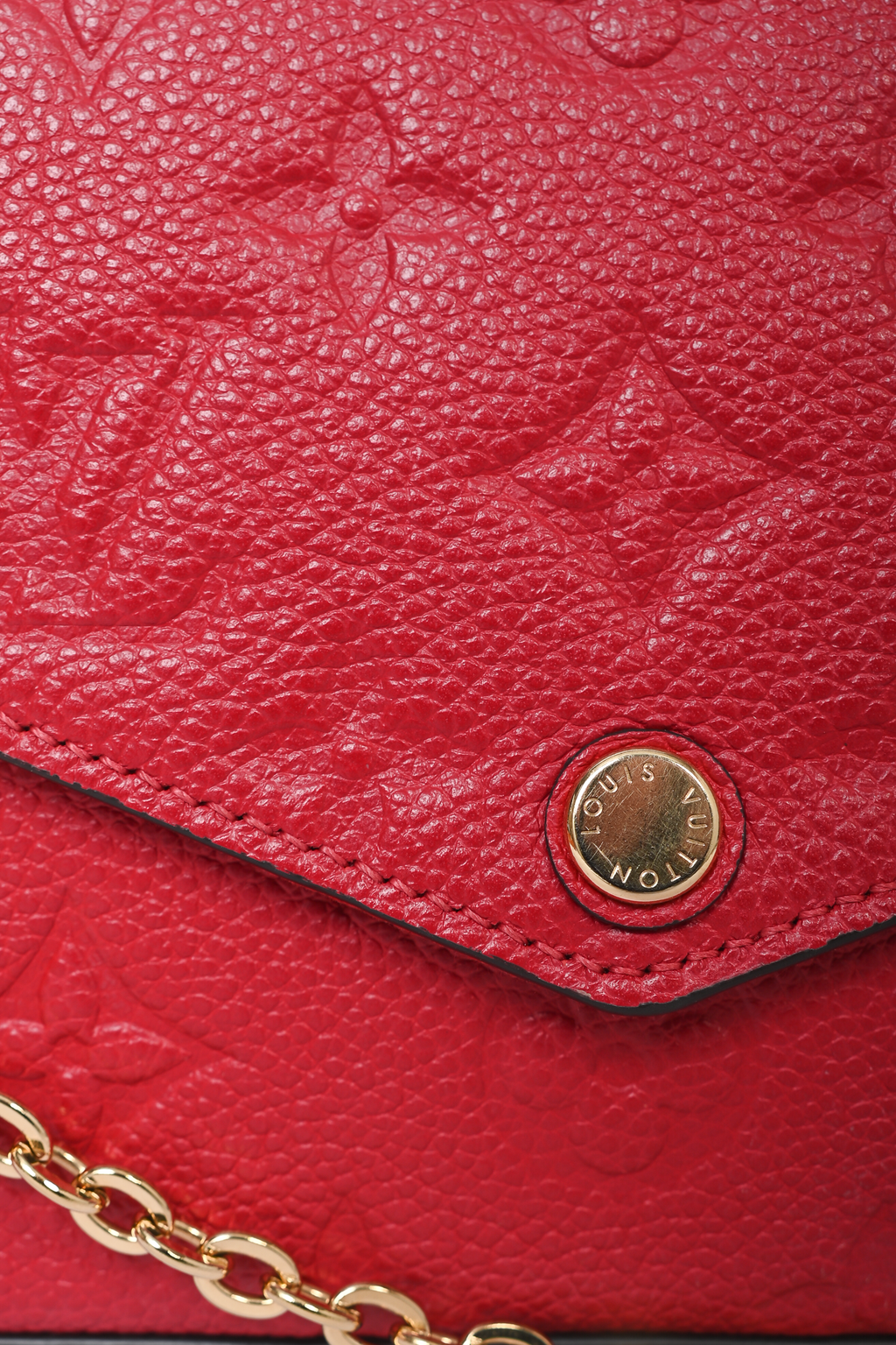 Louis Vuitton Red Monogram Empreinte Leather Felicie Pochette Bag