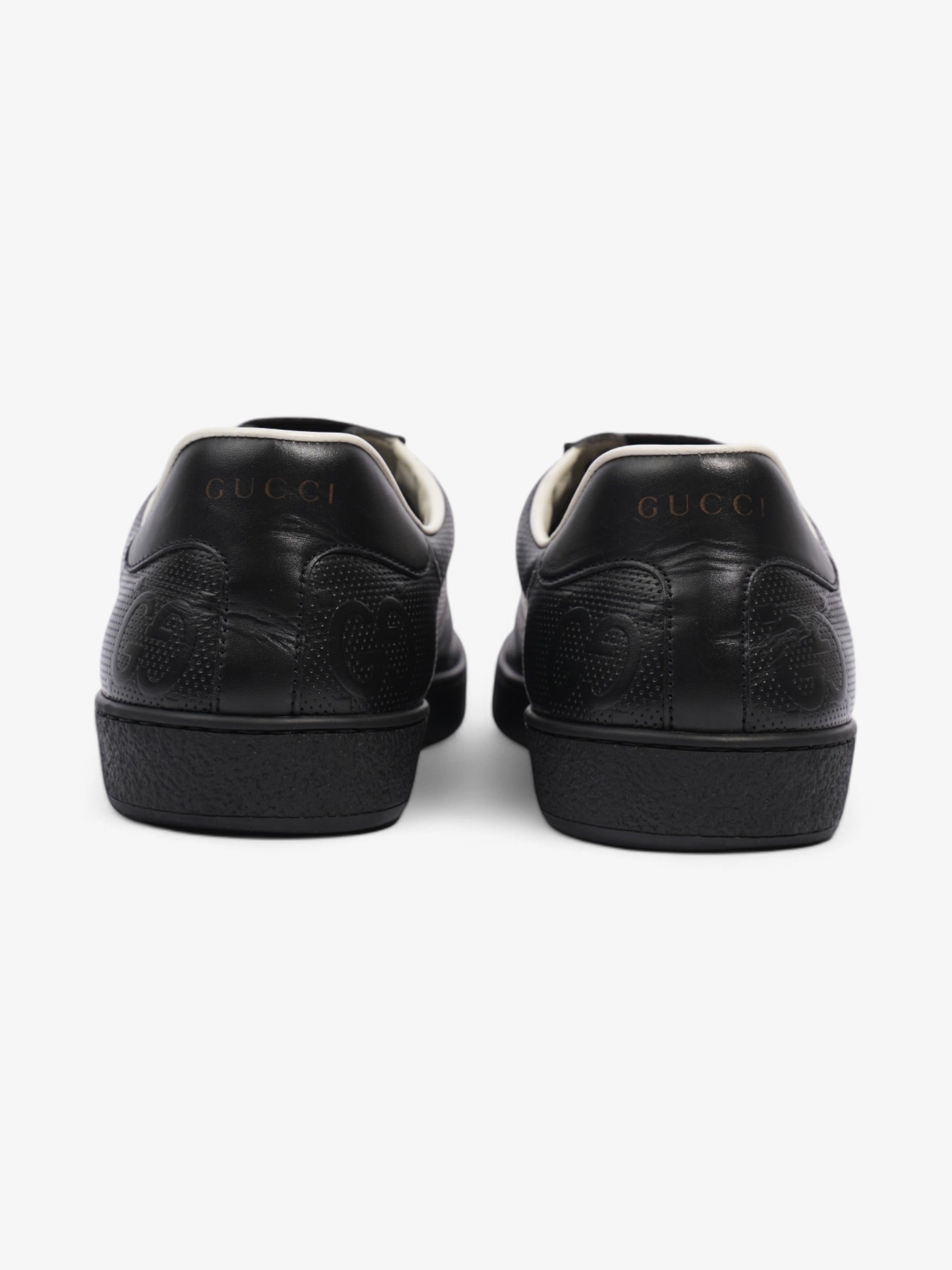 Gucci GG Ace Embossed Trainers Black Leather EU 41 UK 7