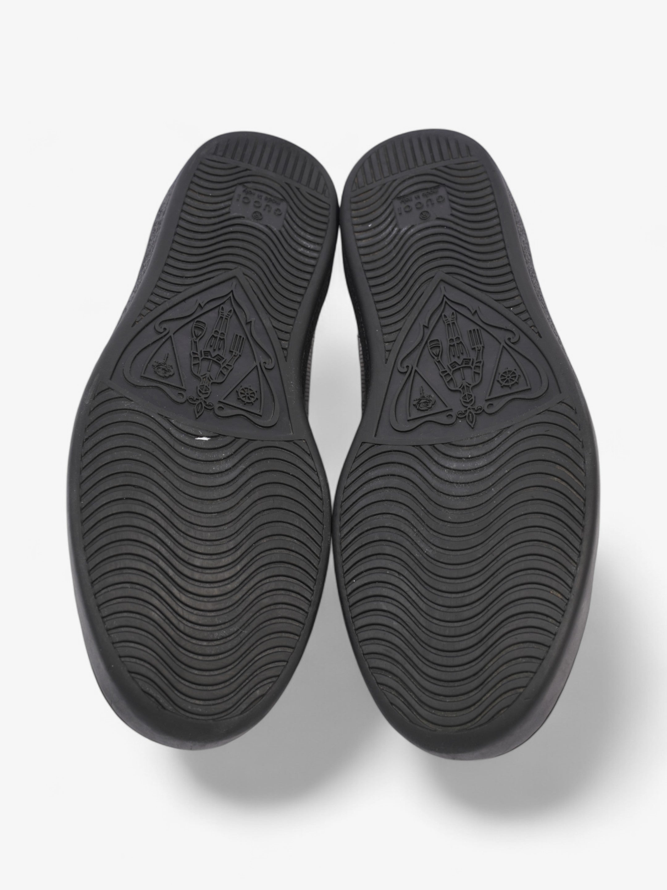 Gucci GG Ace Embossed Trainers Black Leather EU 41 UK 7