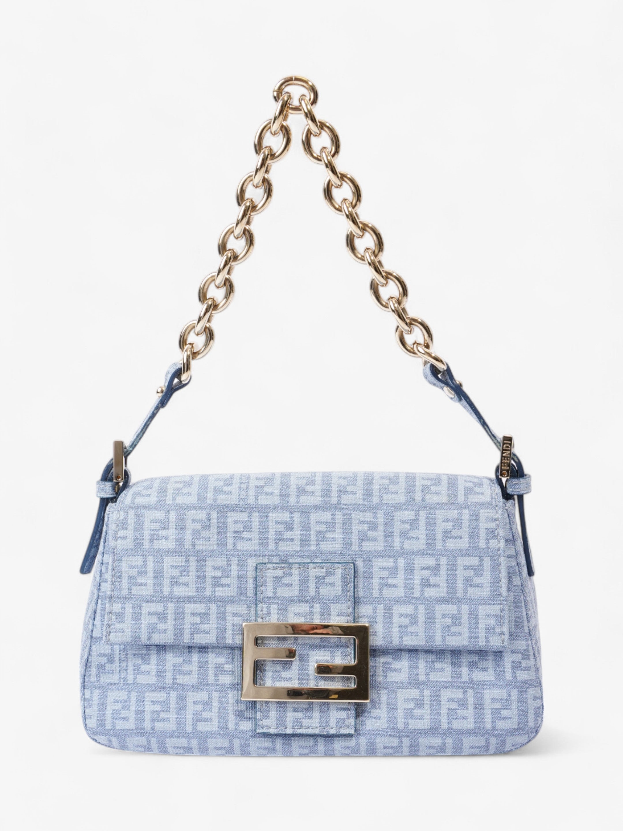 Fendi Mama Baguette Blue Canvas Mini