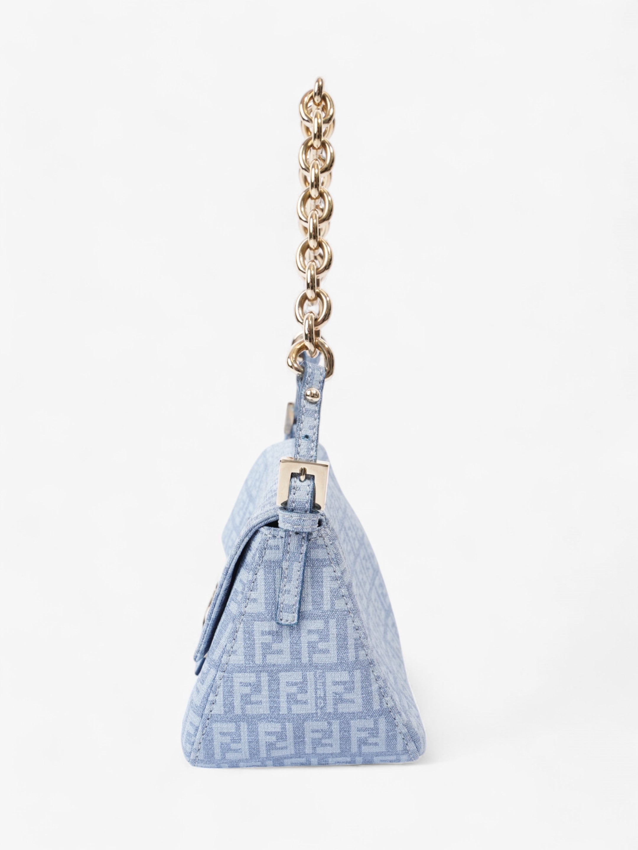 Fendi Mama Baguette Blue Canvas Mini
