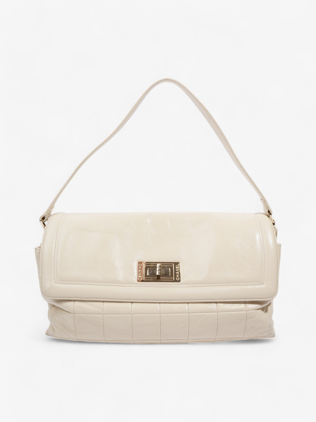 Chanel 2.55 Cream Lambskin Leather