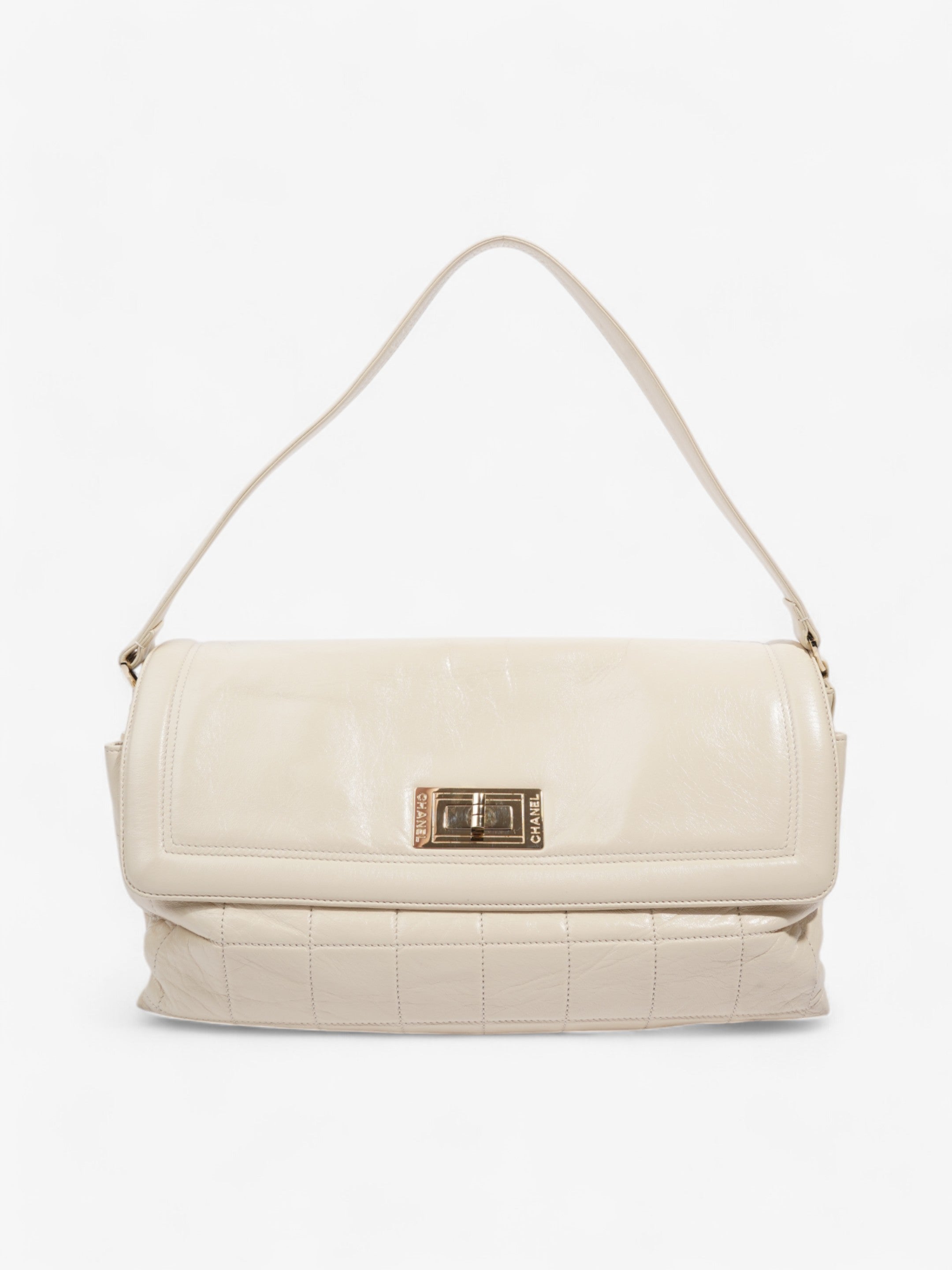Chanel 2.55 Cream Lambskin Leather