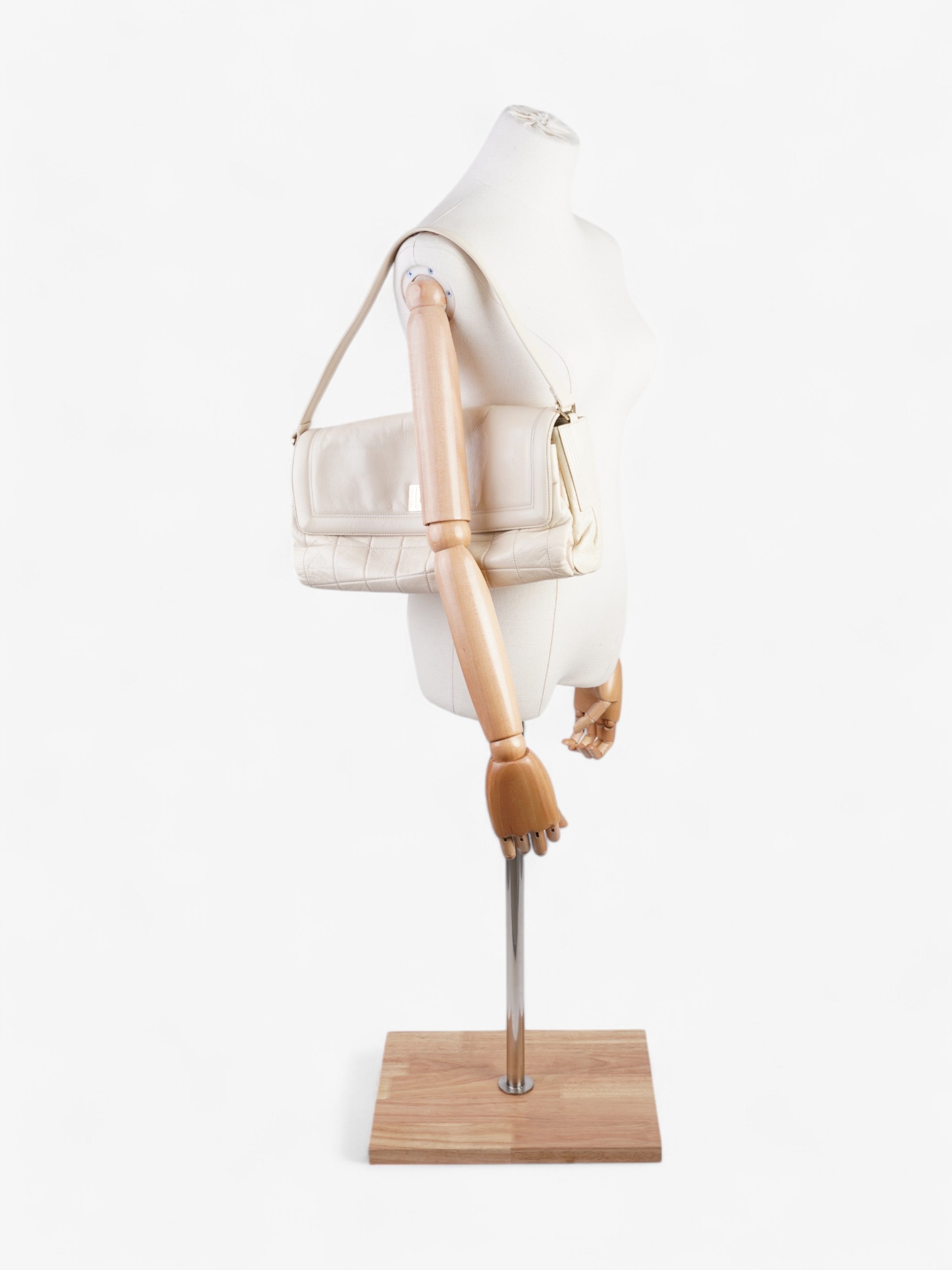 Chanel 2.55 Cream Lambskin Leather
