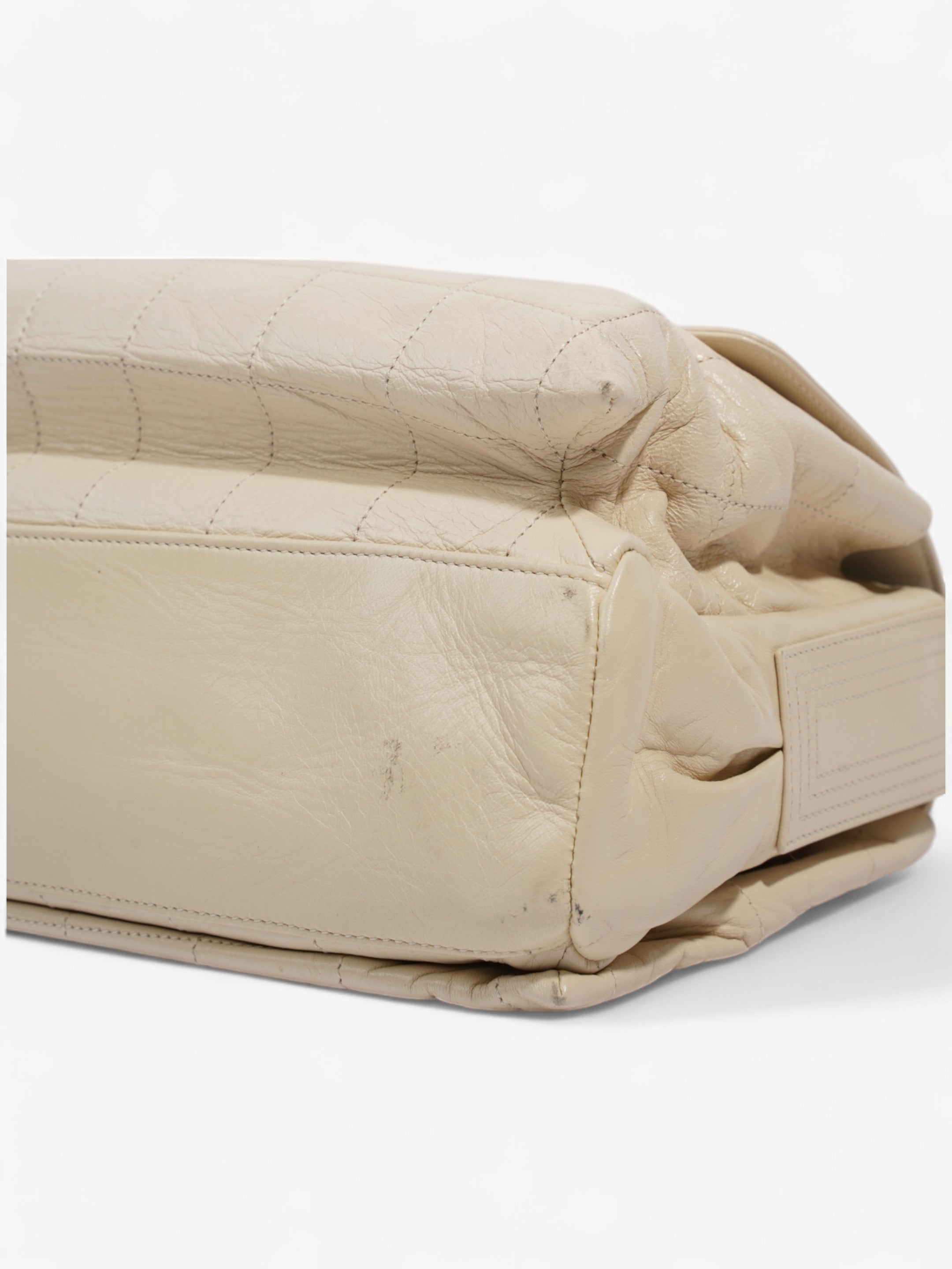 Chanel 2.55 Cream Lambskin Leather