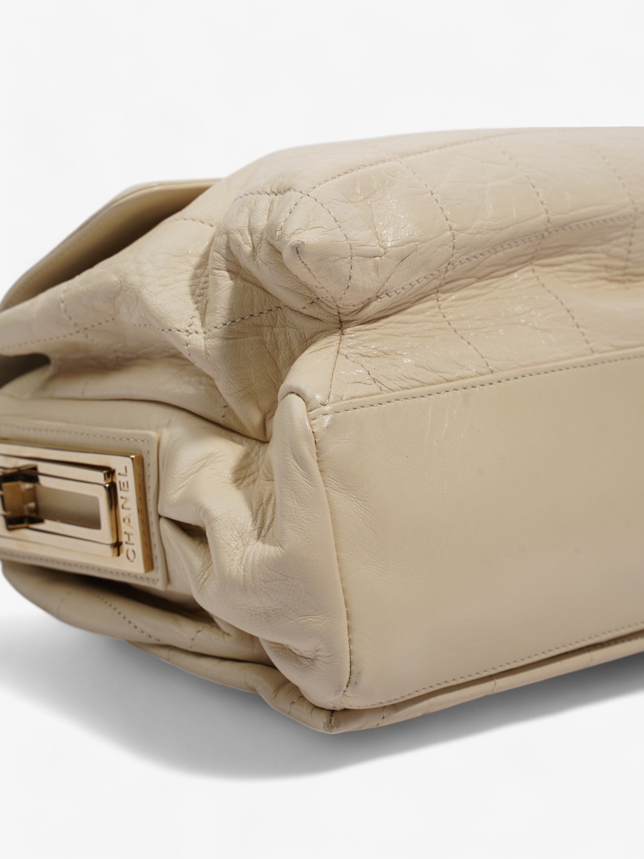 Chanel 2.55 Cream Lambskin Leather