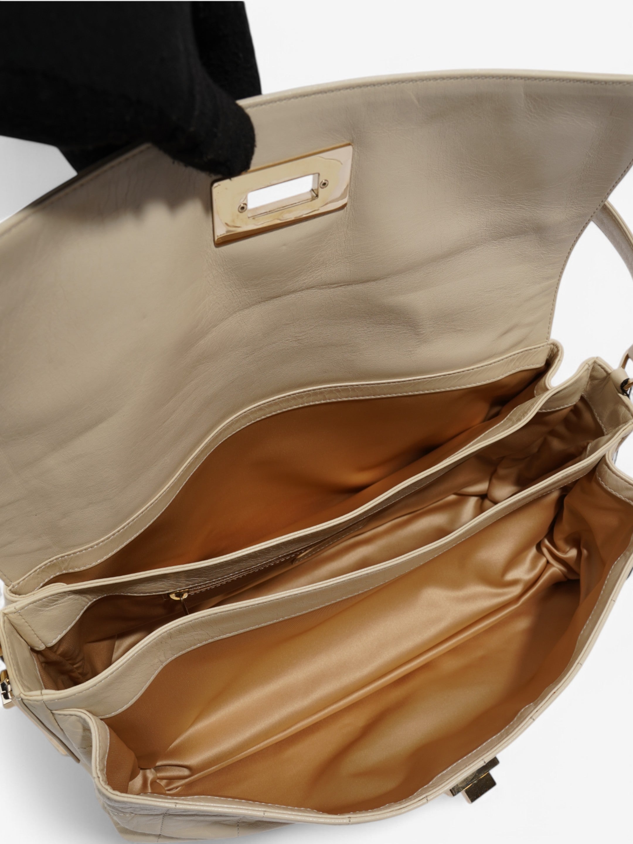 Chanel 2.55 Cream Lambskin Leather