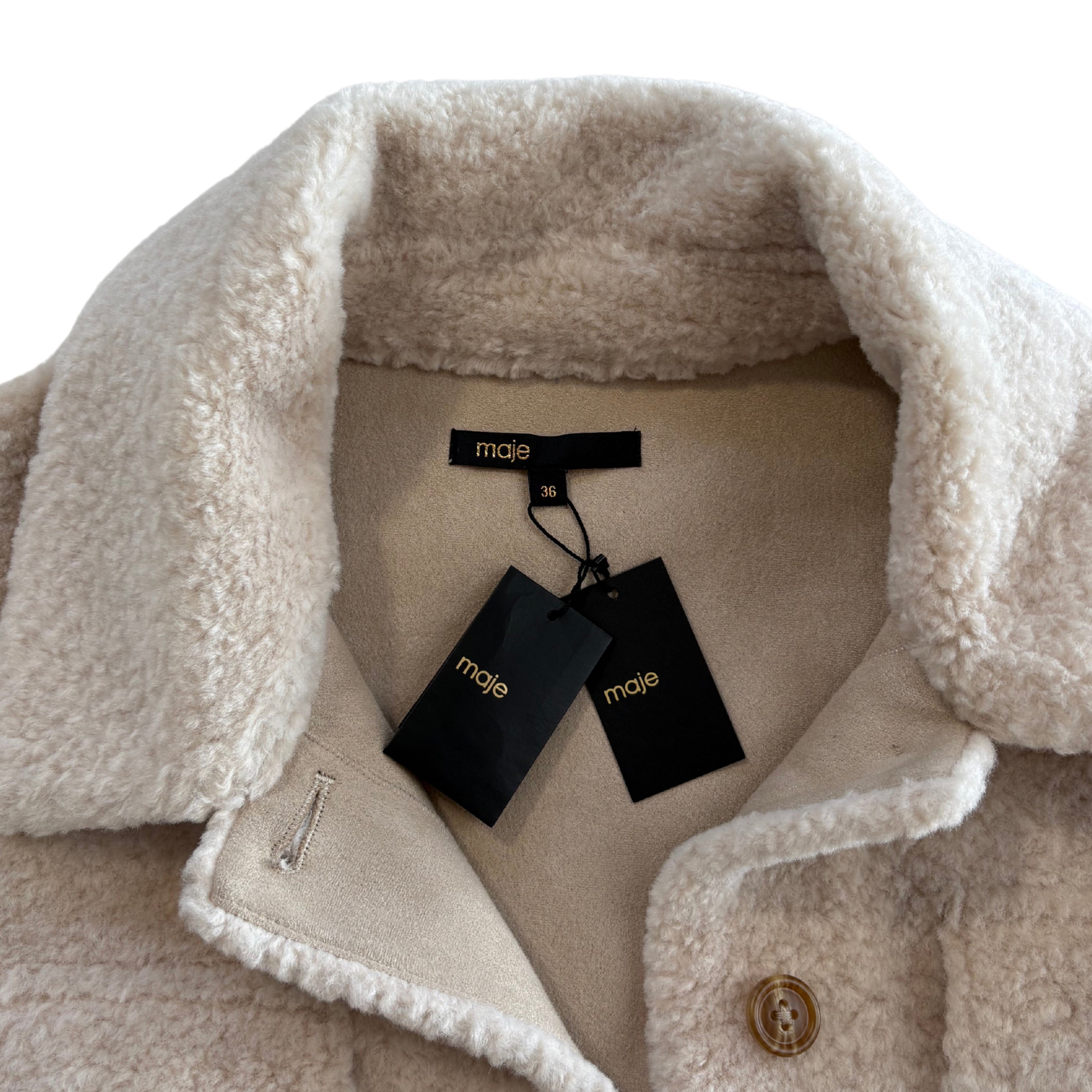 Maje Sherpa Shacket - Women's 36