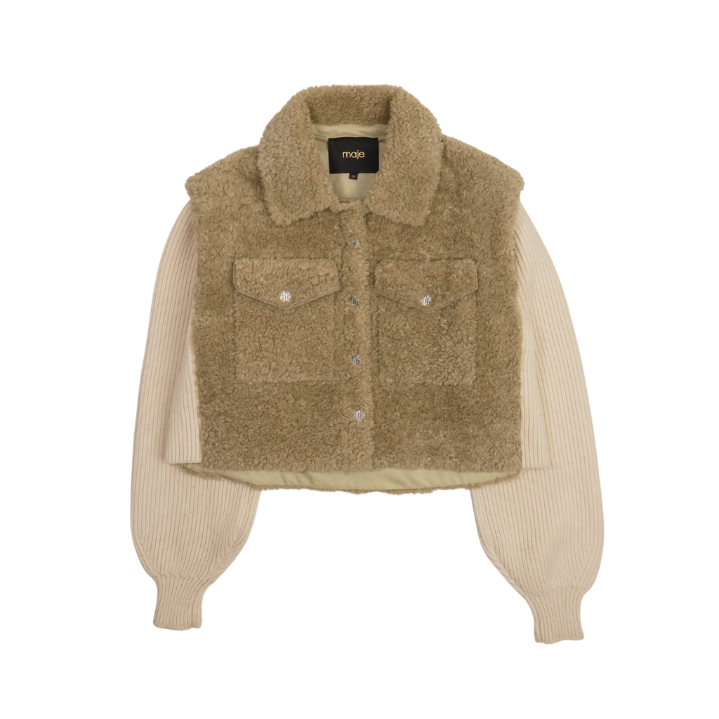 Maje 'Belia' Faux Fur Jacket - Women's 34