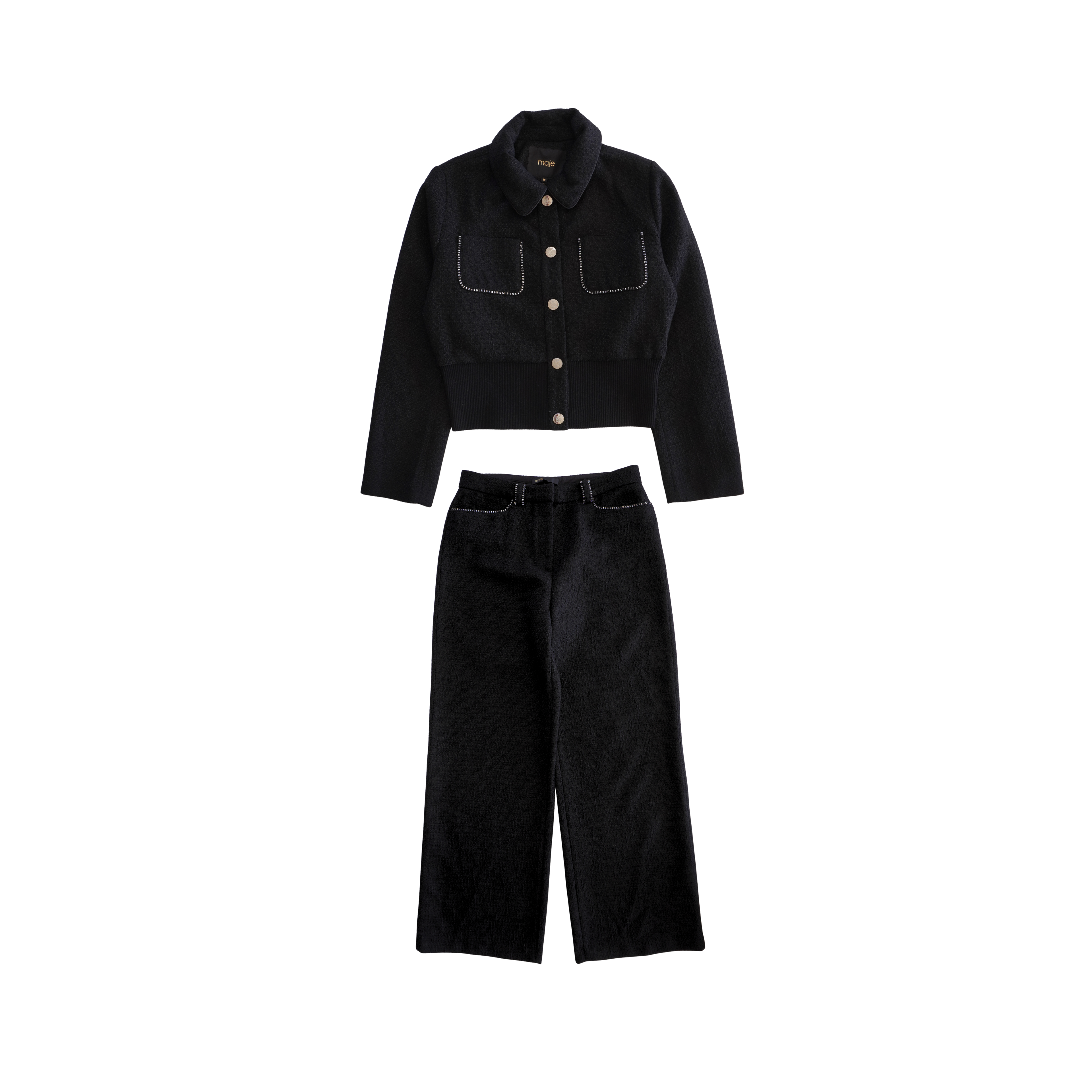 Maje Black Tweed Two Piece Set - Women's 38