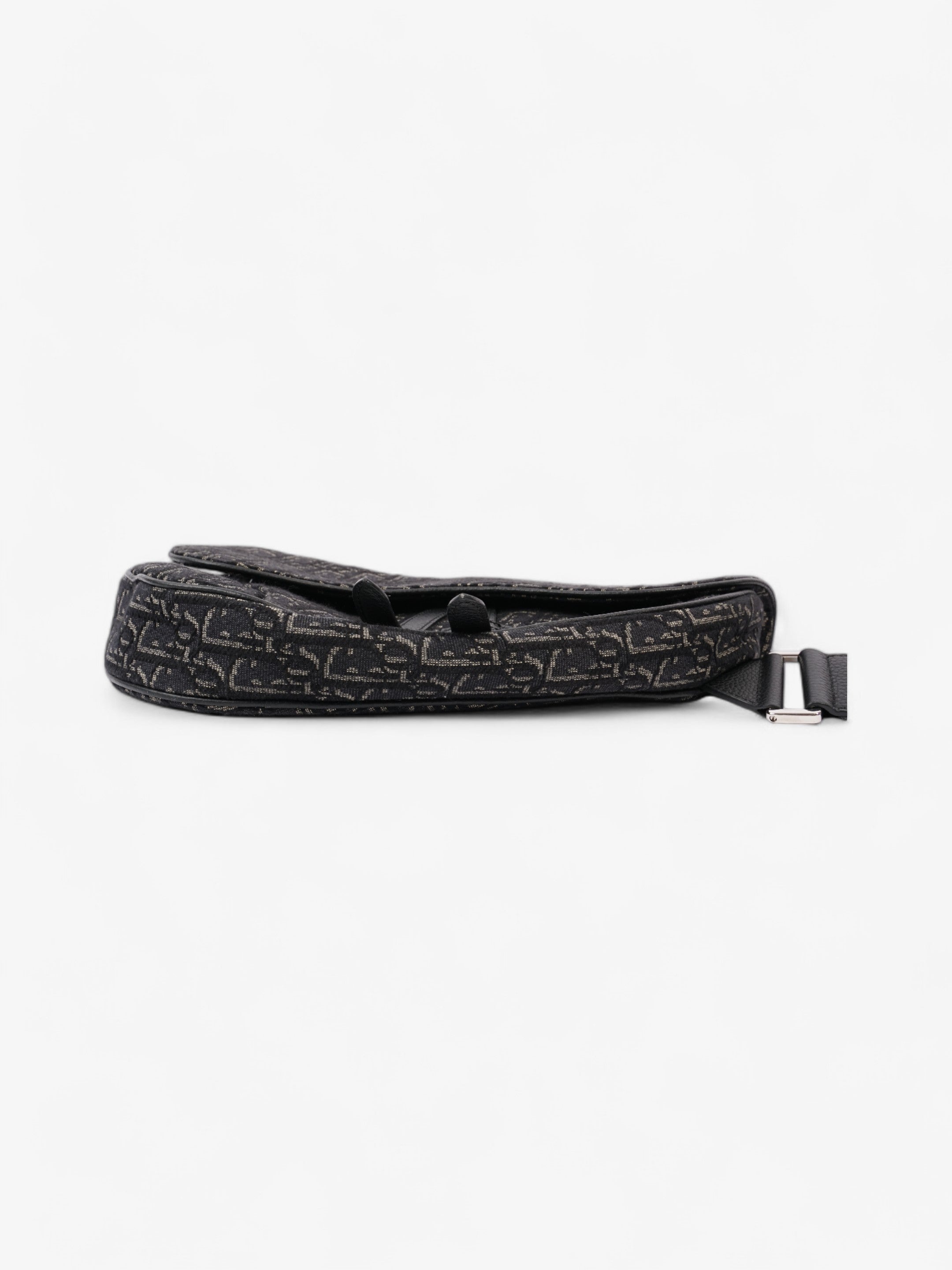 Christian Dior Saddle Bag Black Oblique Canvas