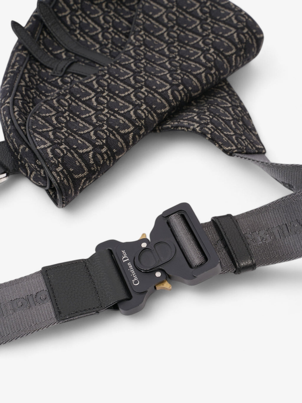 Christian Dior Saddle Bag Black Oblique Canvas