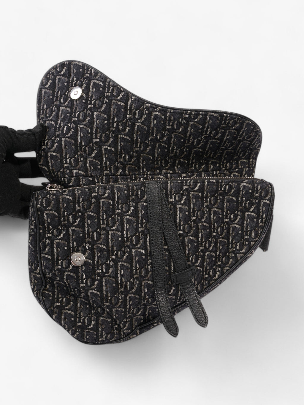Christian Dior Saddle Bag Black Oblique Canvas