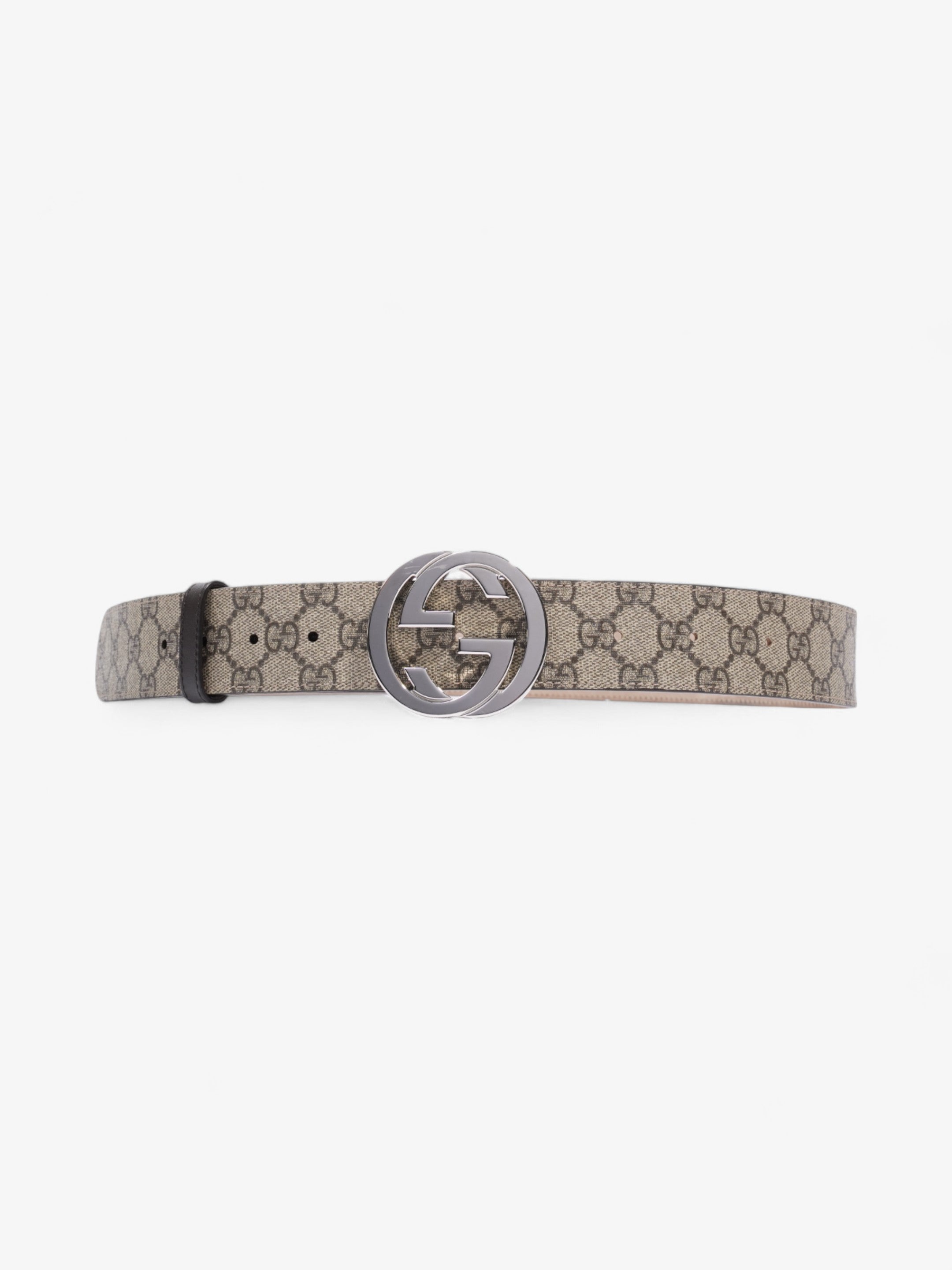 Gucci Interlocking G Belt GG Supreme / Silver Canvas 100cm / 40"