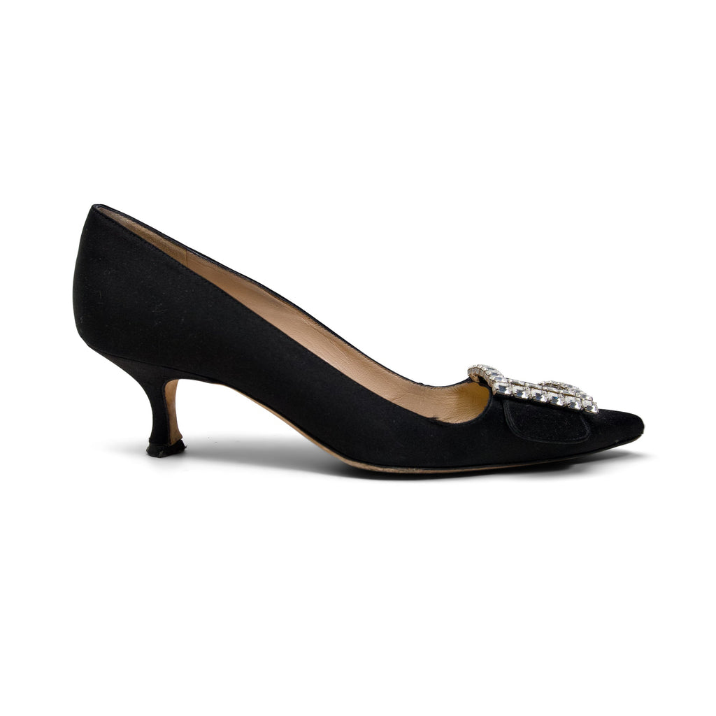 Manolo Blahnik Cyrstal Buckle Heels - Women's 38.5