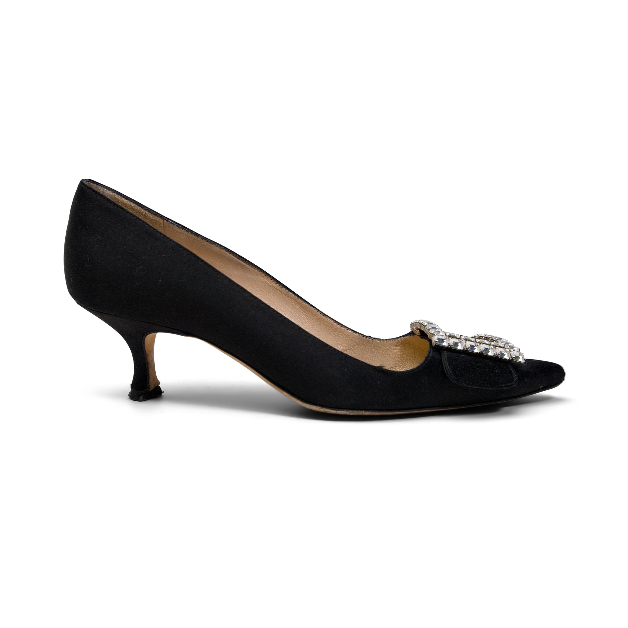 Manolo Blahnik Cyrstal Buckle Heels - Women's 38.5