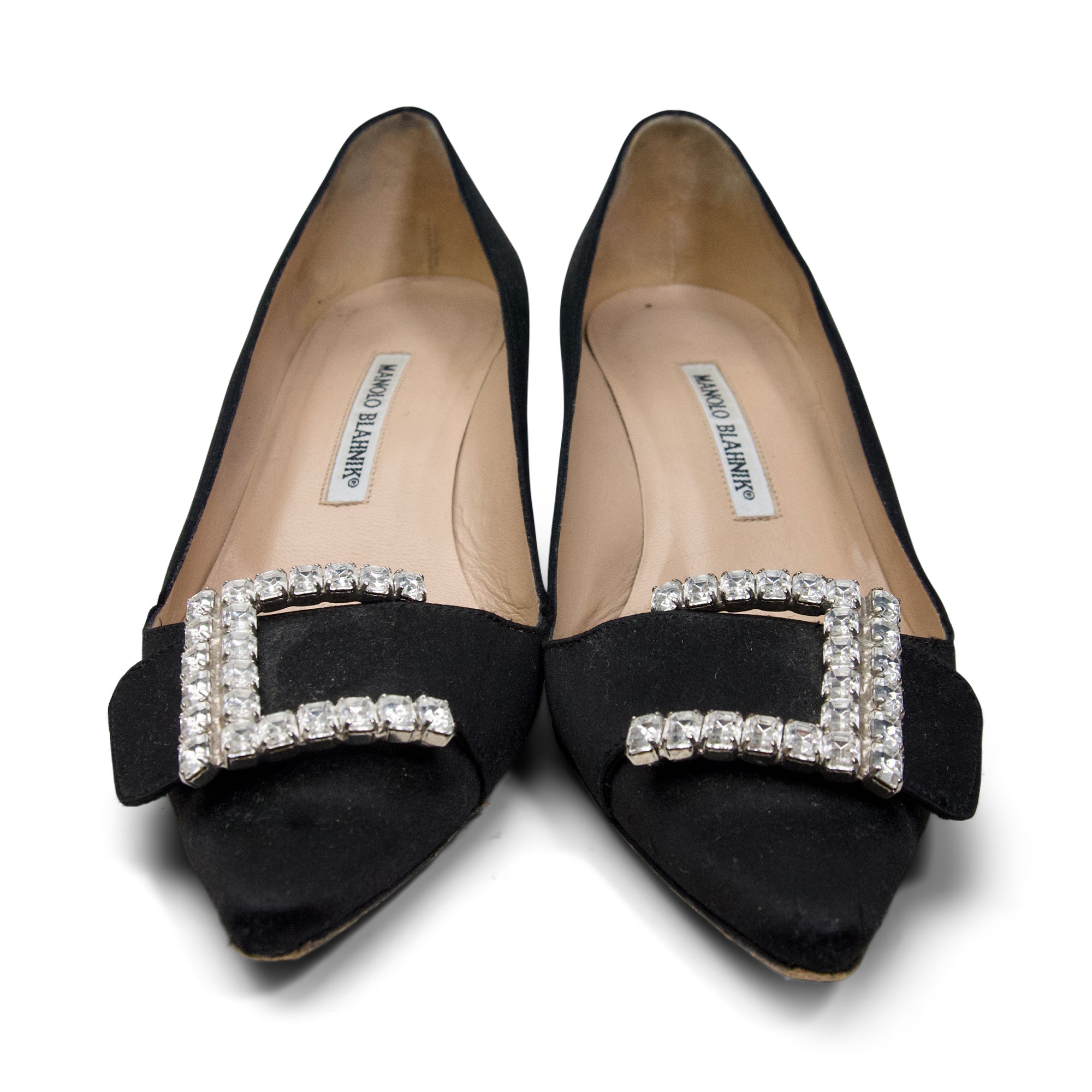 Manolo Blahnik Cyrstal Buckle Heels - Women's 38.5