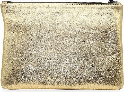 MARC JACOBS METALLIC GOLD LEATHER POUCH