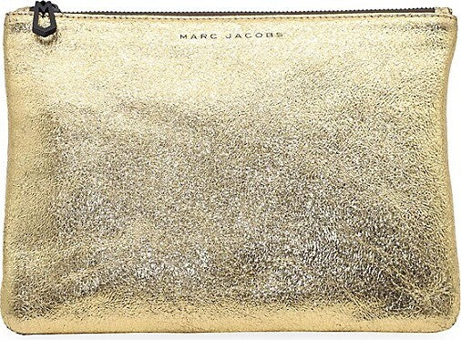 MARC JACOBS METALLIC GOLD LEATHER POUCH