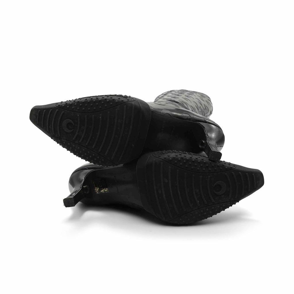Marine Serre 'Maree Noir SS20' Patent Boots - Women's 38