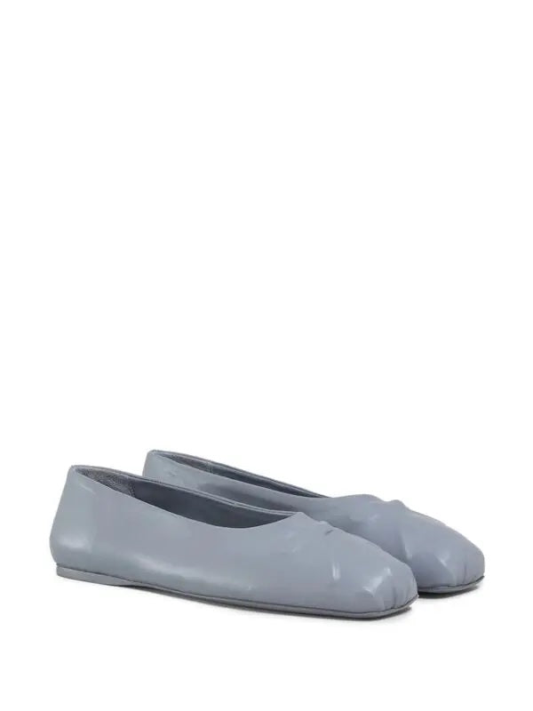 MARNI NAPPA LEATHER SEAMLESS LITTLE BOW BALLET FLATS