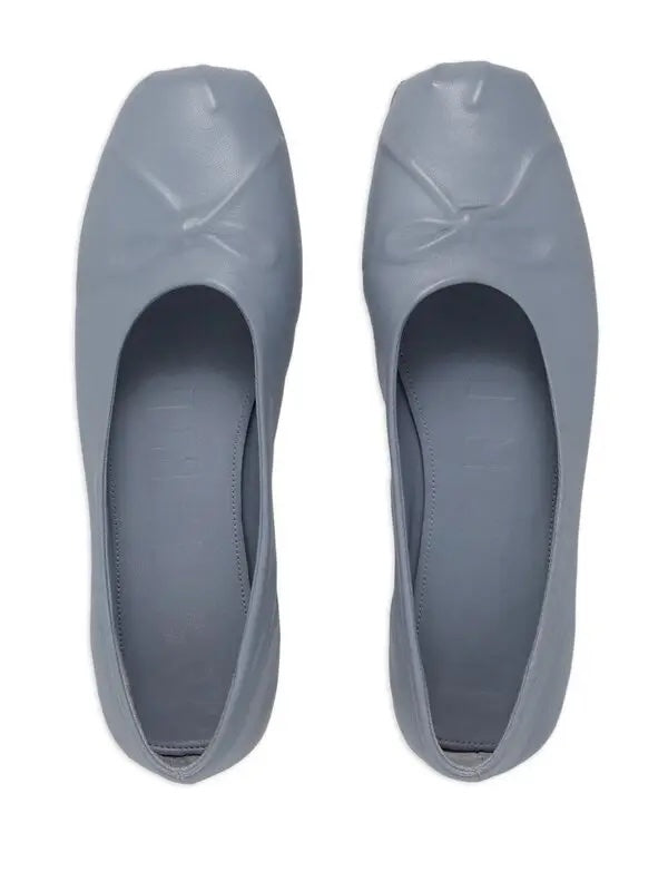 MARNI NAPPA LEATHER SEAMLESS LITTLE BOW BALLET FLATS