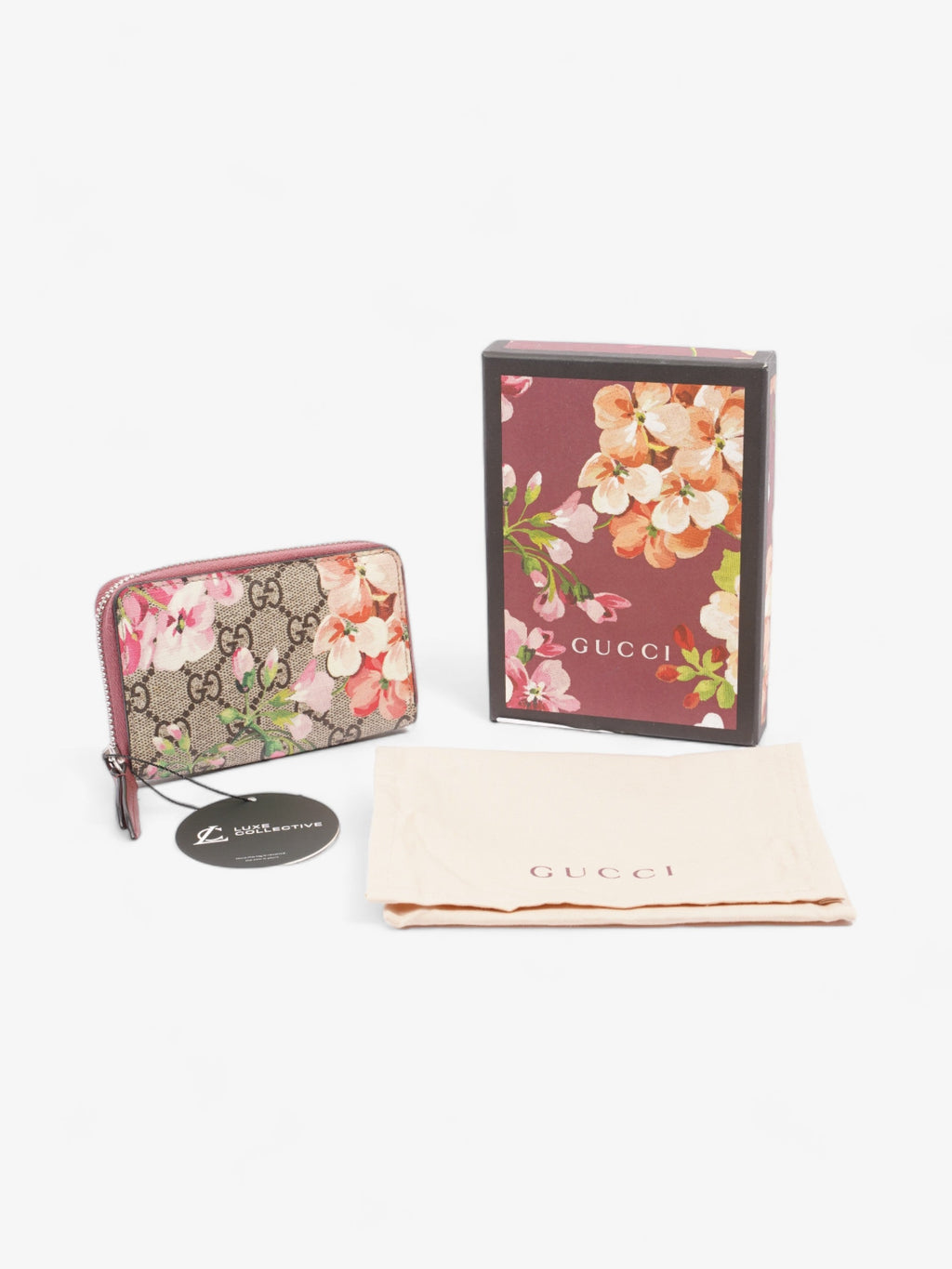 Gucci Blooms Zip Around  Case Wallet GG Supreme Canvas
