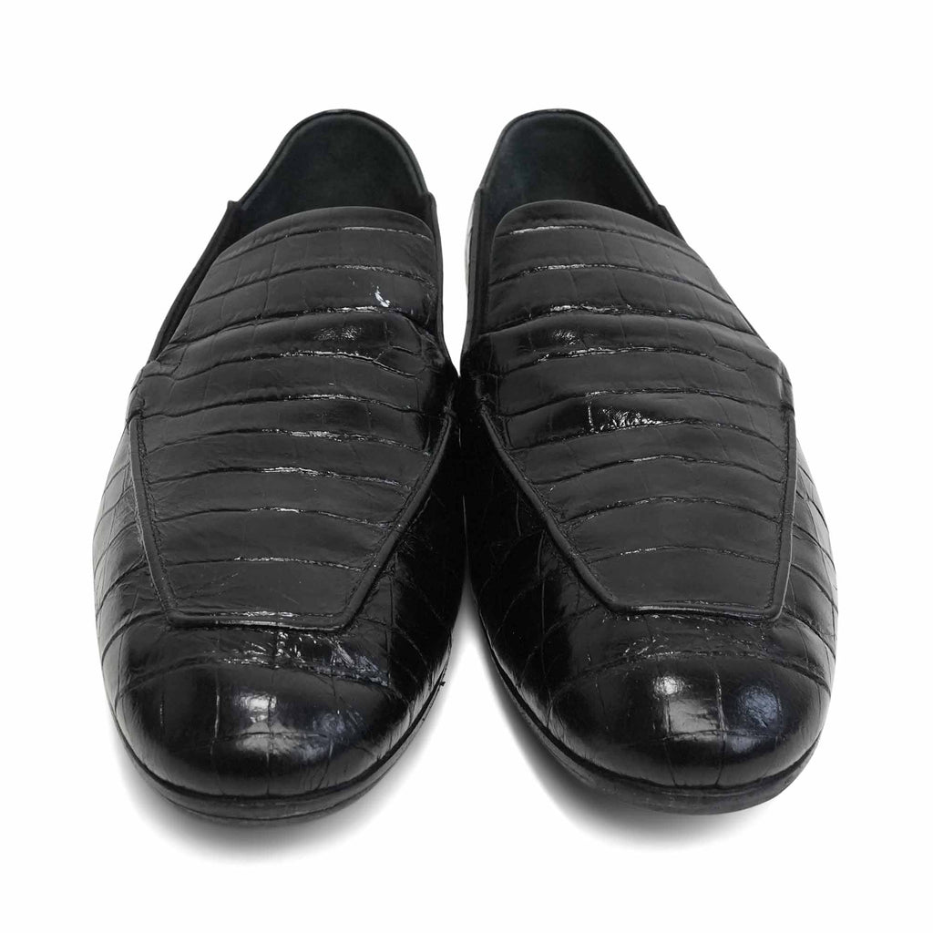Max Mara Croc-Embossed Loafers - Women's 40