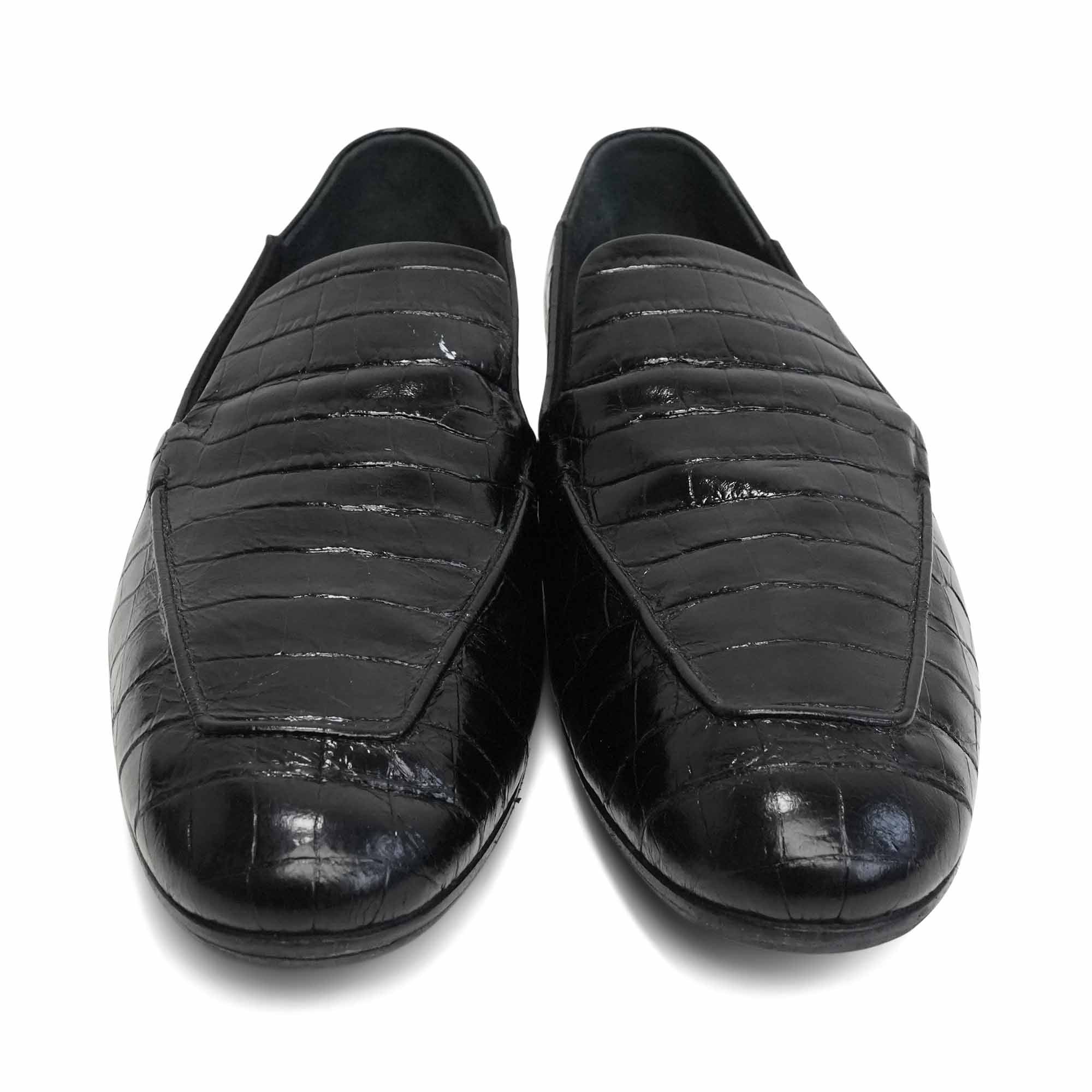 Max Mara Croc-Embossed Loafers - Women's 40