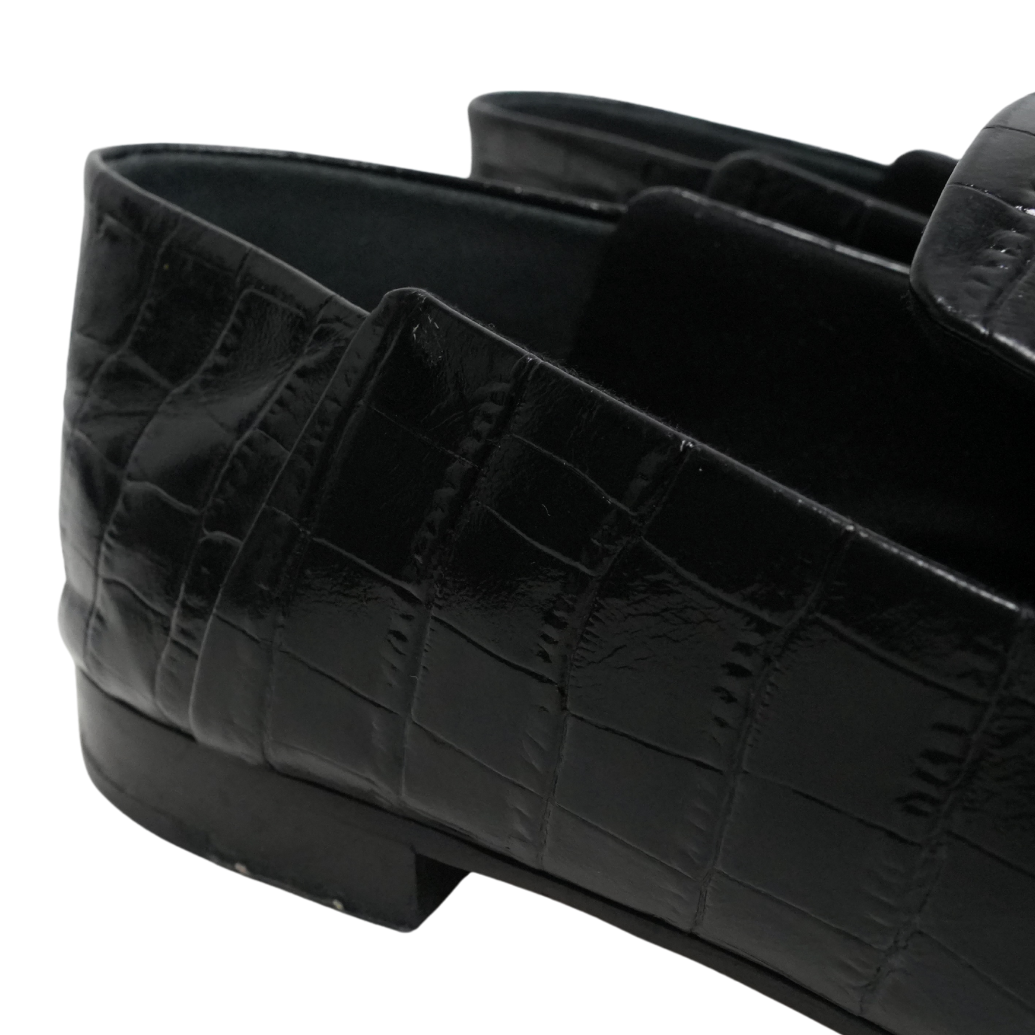 Max Mara Croc-Embossed Loafers - Women's 40