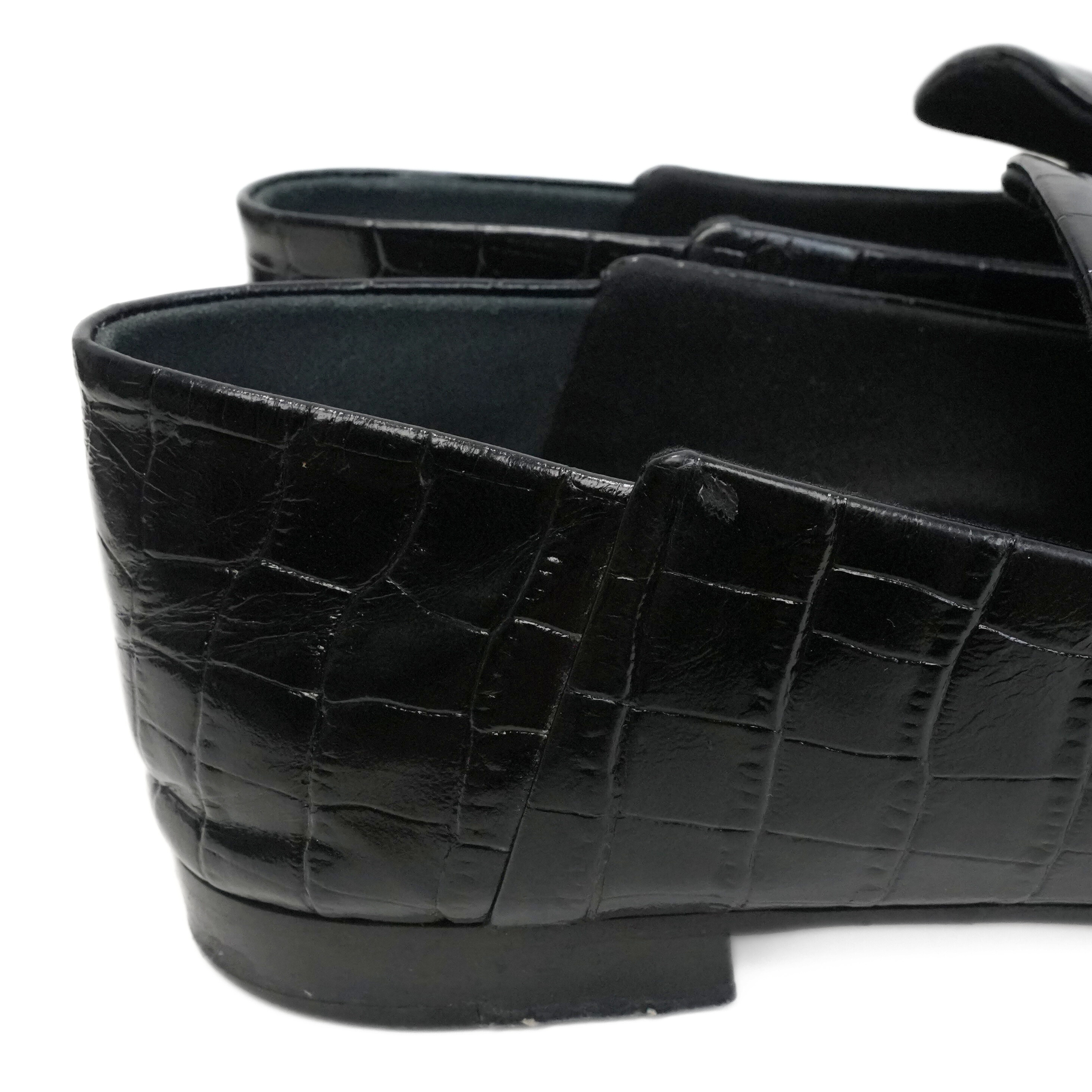 Max Mara Croc-Embossed Loafers - Women's 40