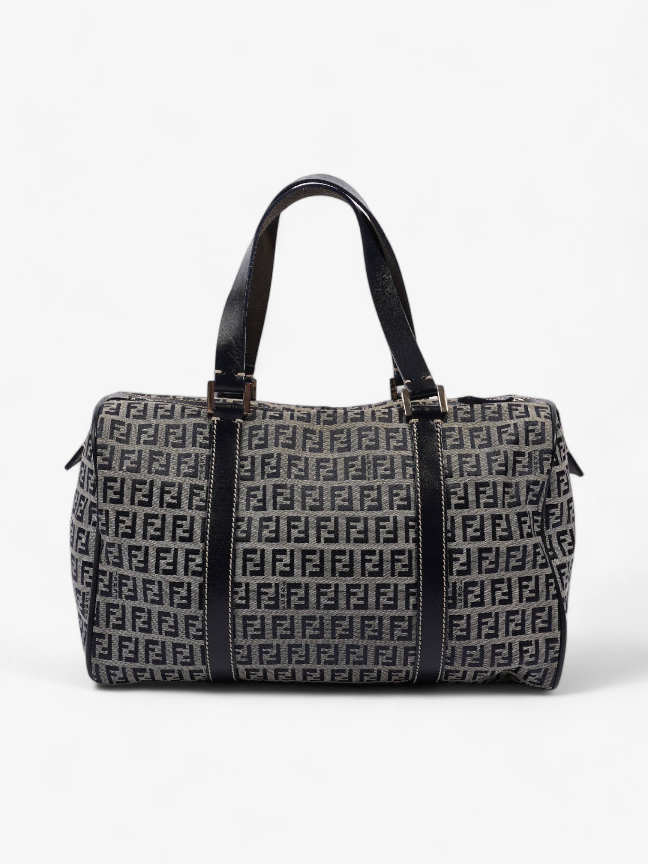 Fendi Vintage Zucchino Boston Navy / Grey Canvas