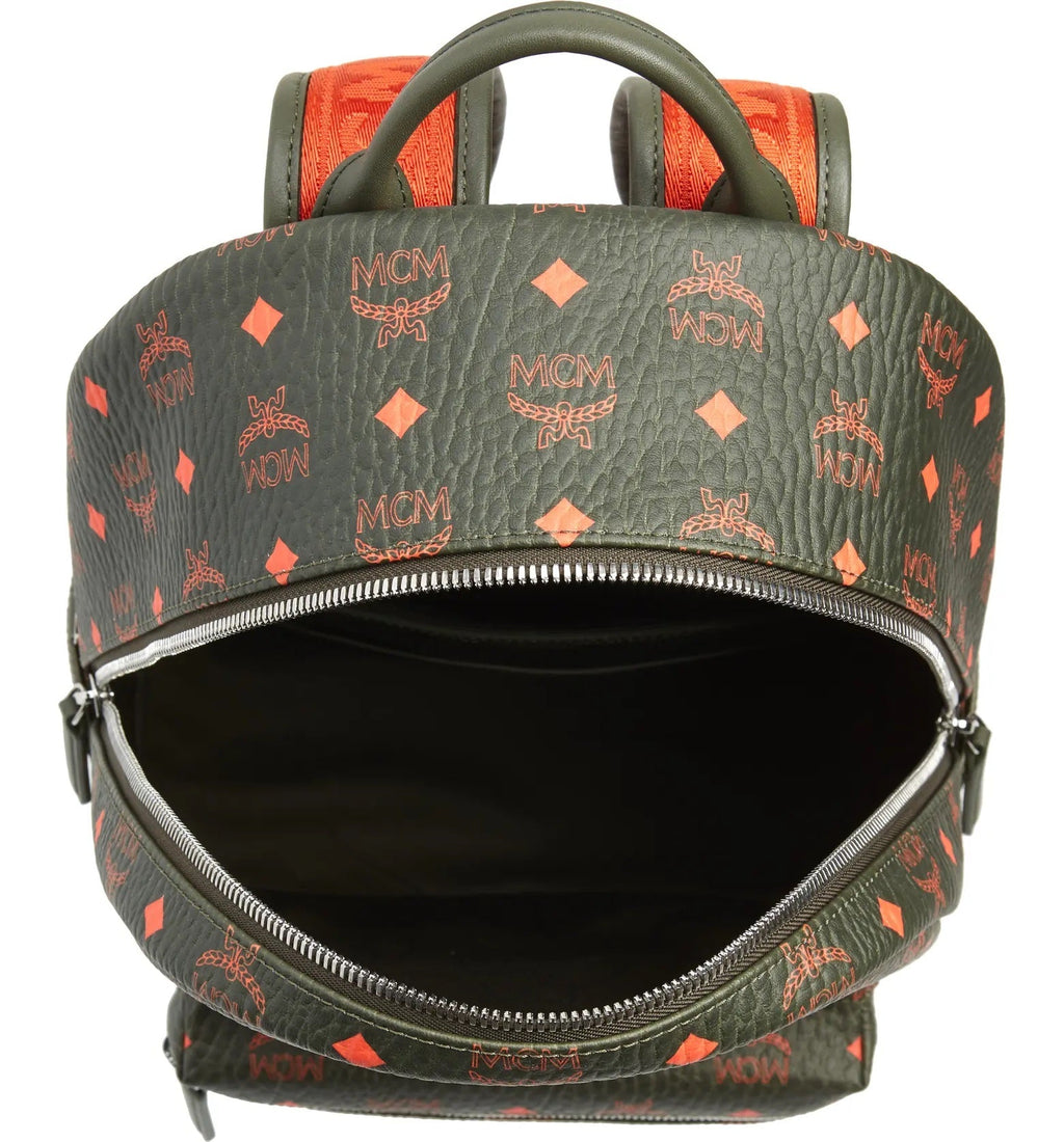 MCM STARK MONOGRAM BACKPACK IN WINTER MOSS