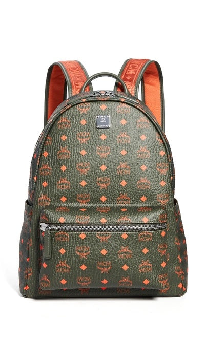 MCM STARK MONOGRAM BACKPACK IN WINTER MOSS