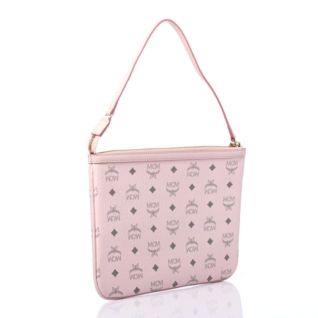 MCM Powder Pink Monogram Visetos Logo Pochette