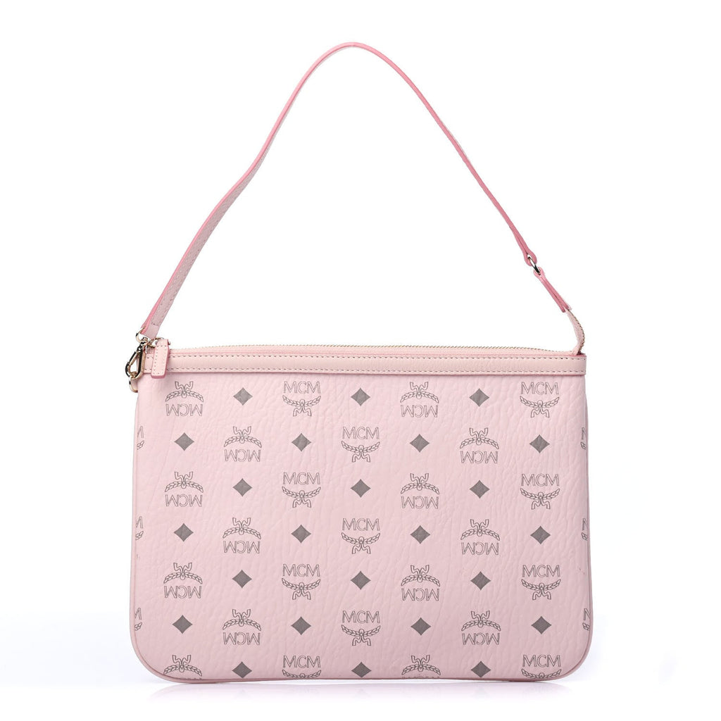 MCM Powder Pink Monogram Visetos Logo Pochette