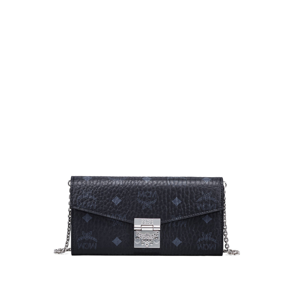 MCM Patricia Crossbody Wallet in Visetos Black