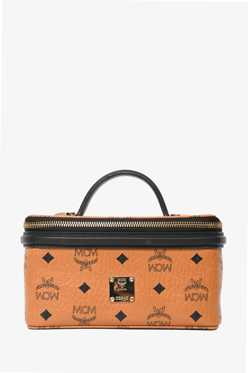 MCM Brown Monogram Leather Rockstar Vanity Case with Strap