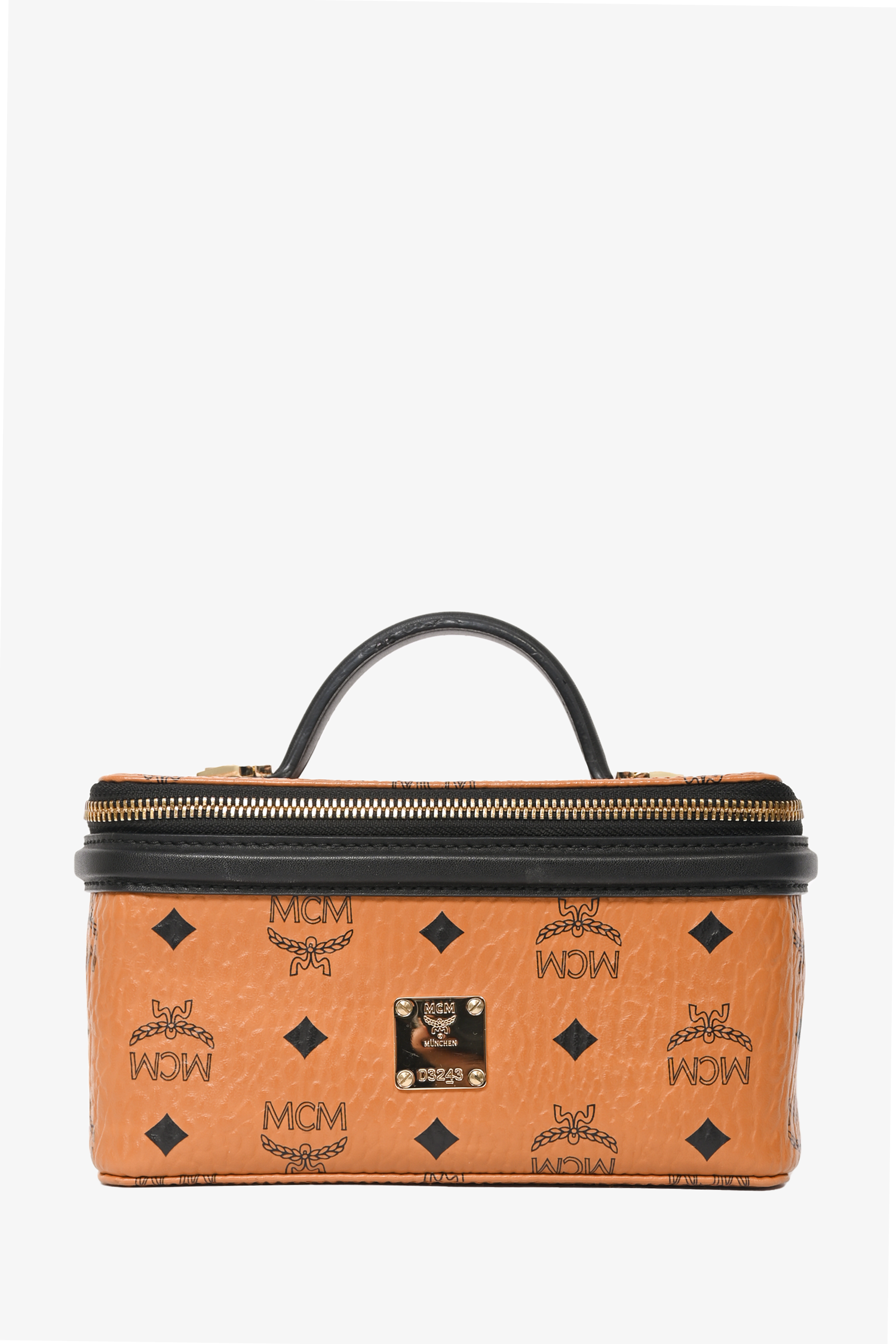 MCM Brown Monogram Leather Rockstar Vanity Case with Strap