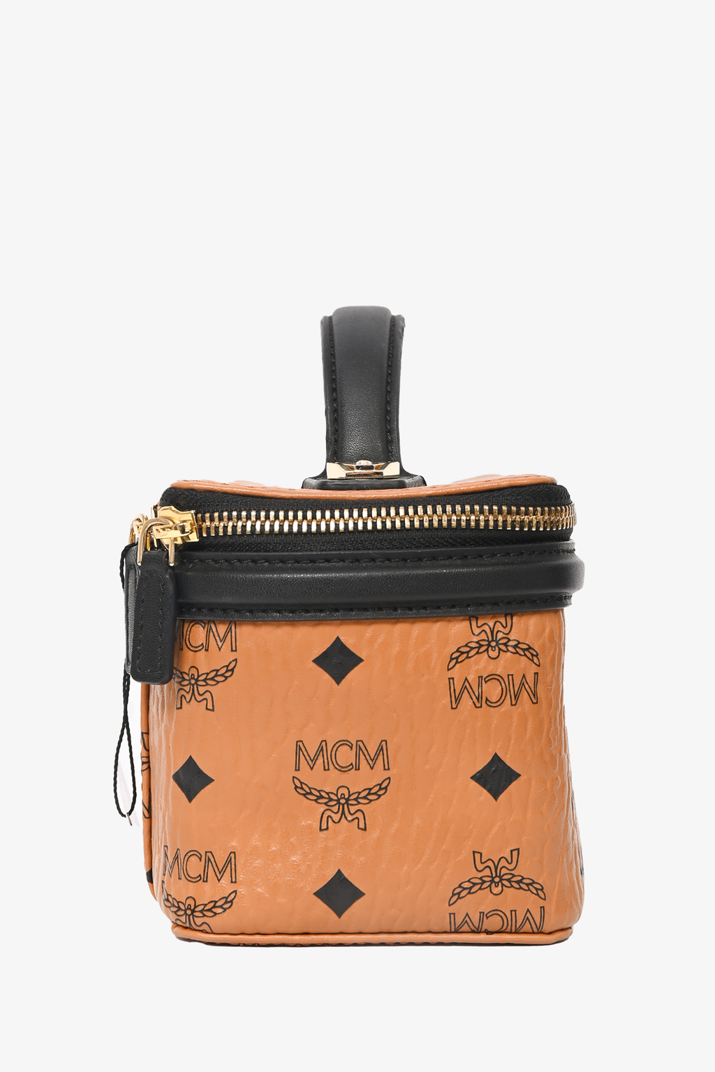 MCM Brown Monogram Leather Rockstar Vanity Case with Strap