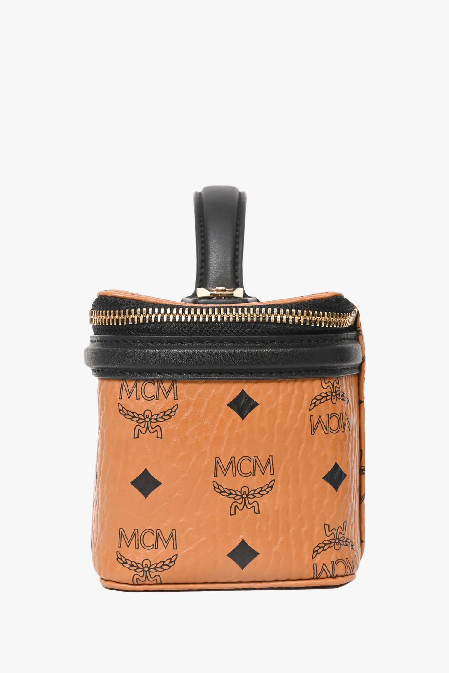MCM Brown Monogram Leather Rockstar Vanity Case with Strap