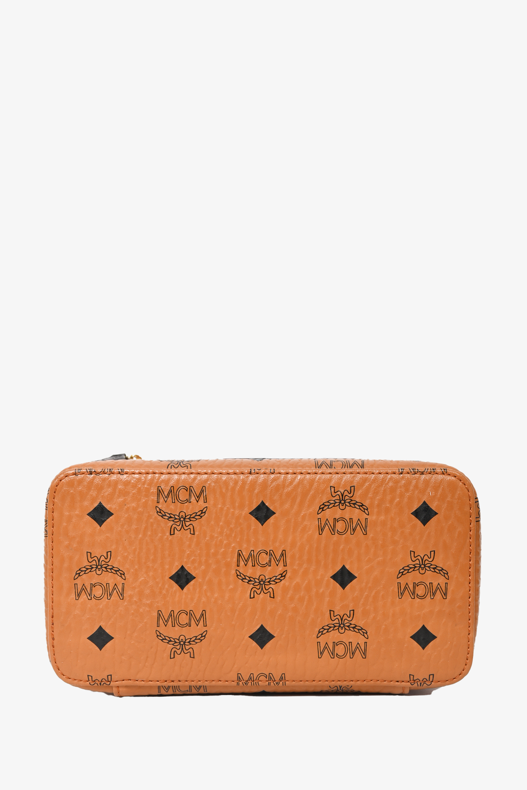 MCM Brown Monogram Leather Rockstar Vanity Case with Strap