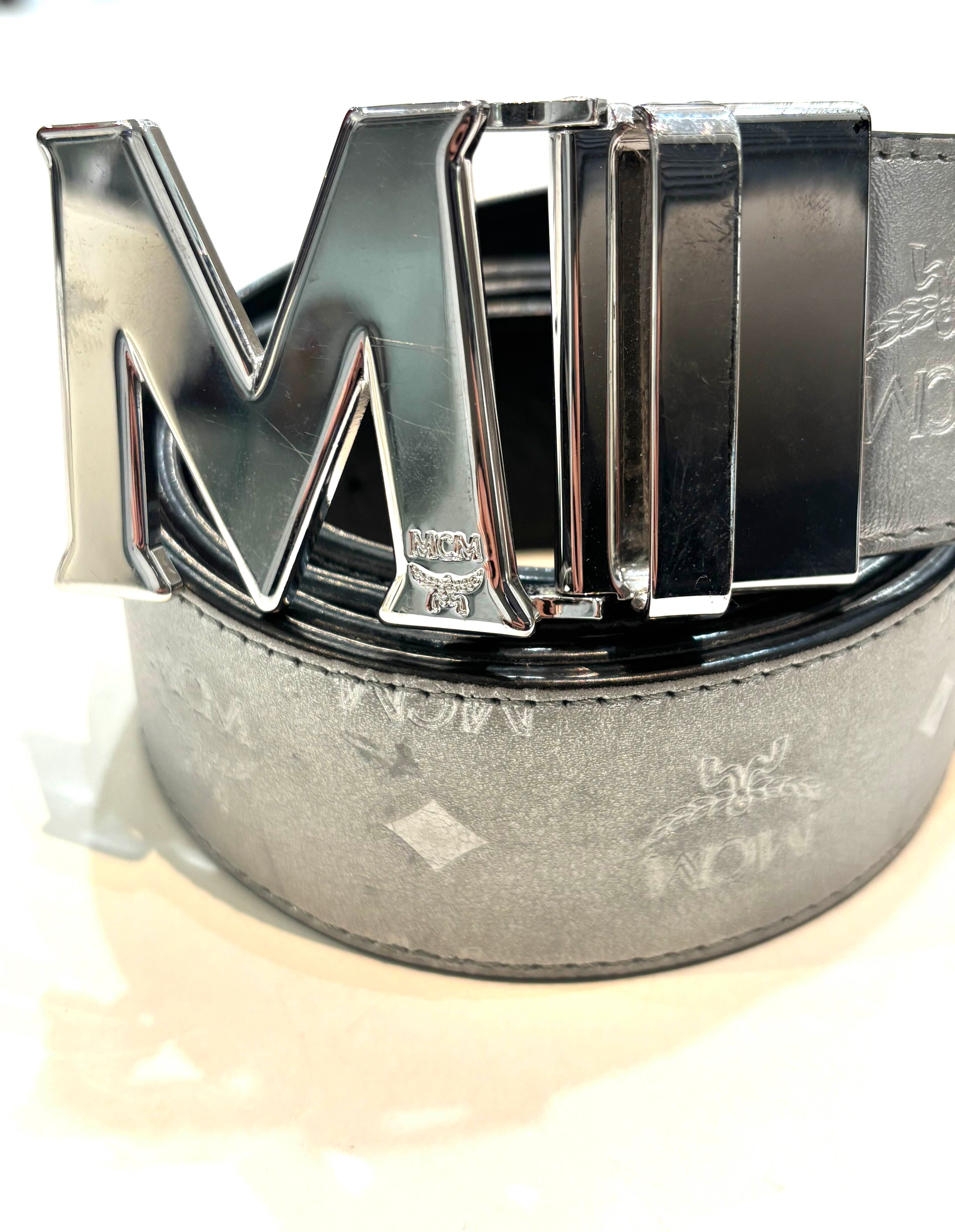 MCM REVERSIBLE SILVER-BLACK BELT