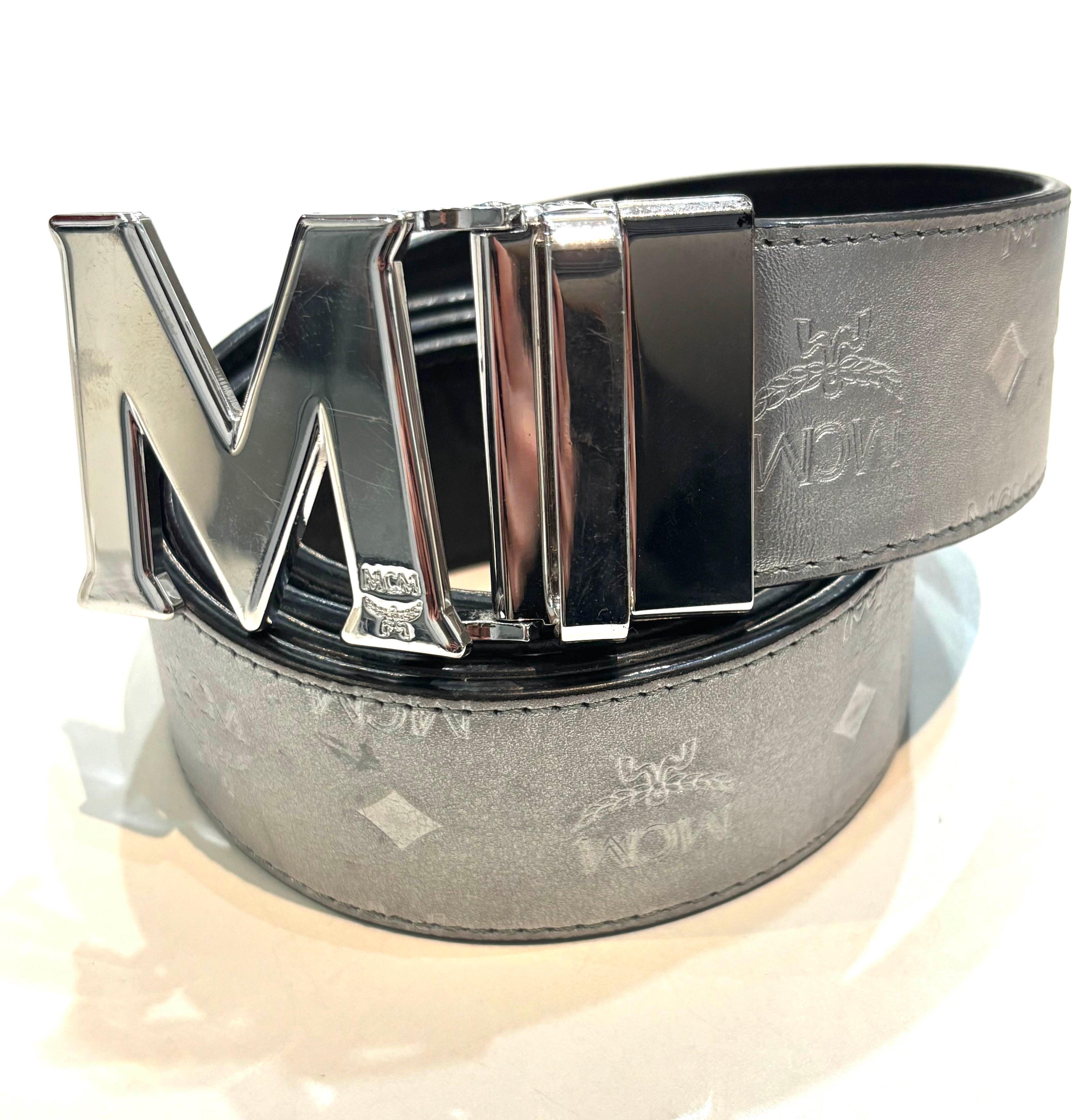 MCM REVERSIBLE SILVER-BLACK BELT