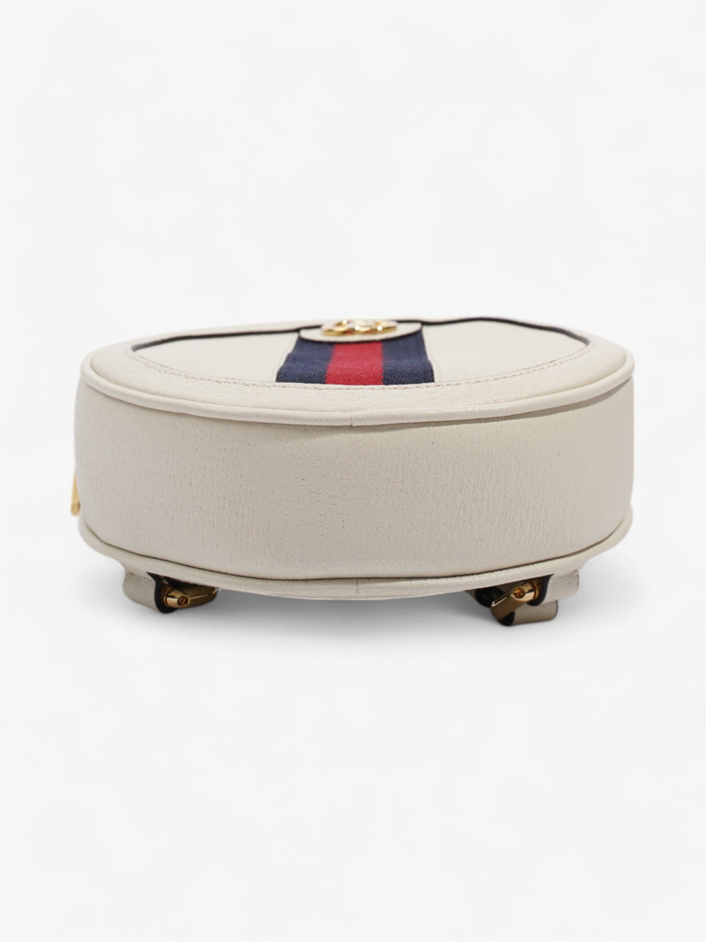 Gucci Ophidia Round Backpack White / Navy Blue / Red Leather Mini