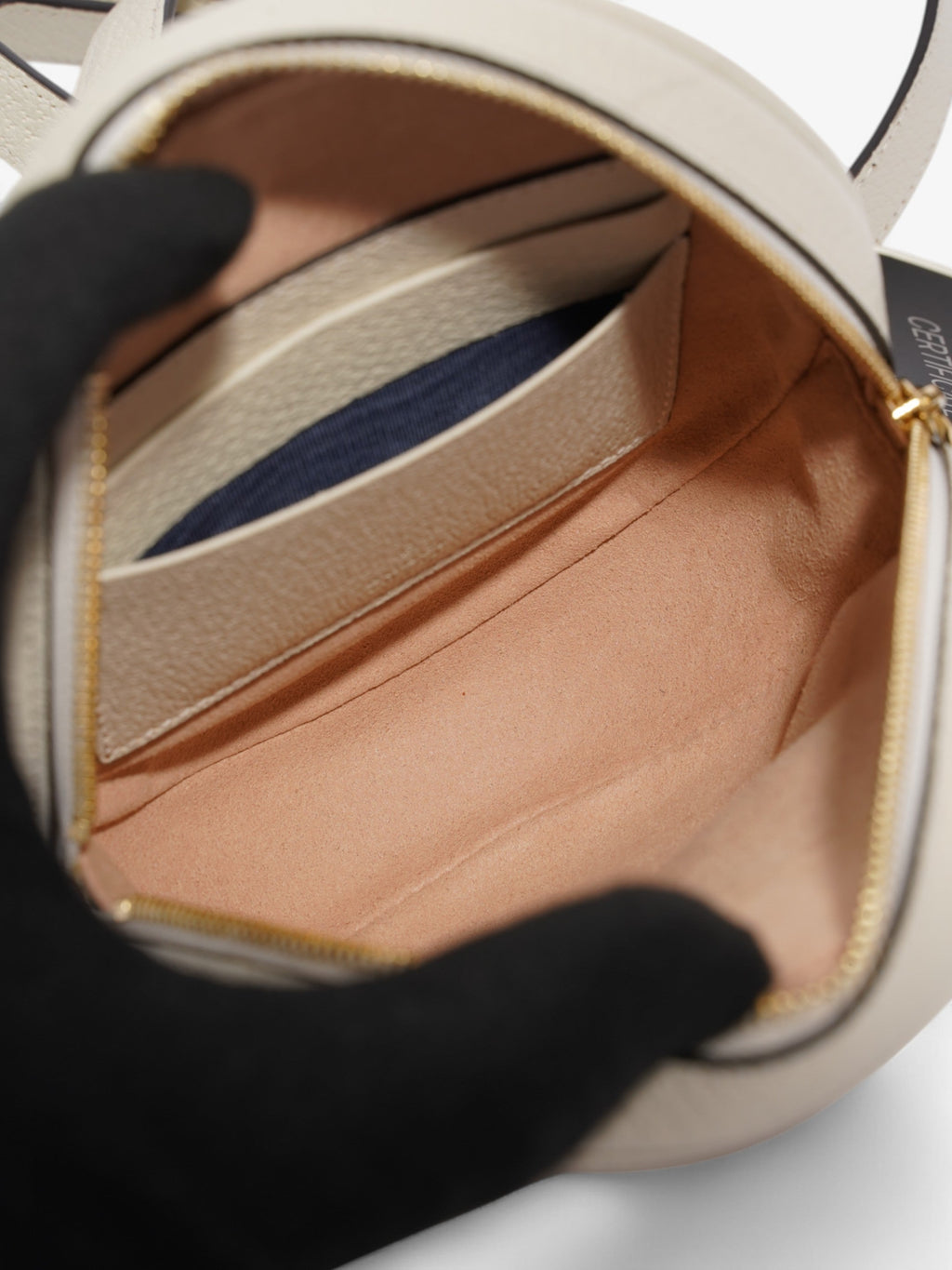 Gucci Ophidia Round Backpack White / Navy Blue / Red Leather Mini