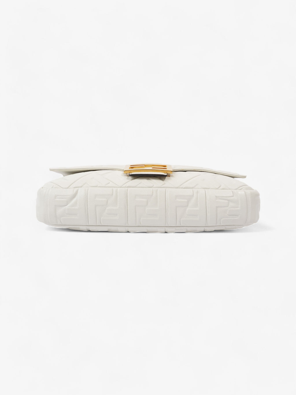 Fendi Baguette White Embossed Leather